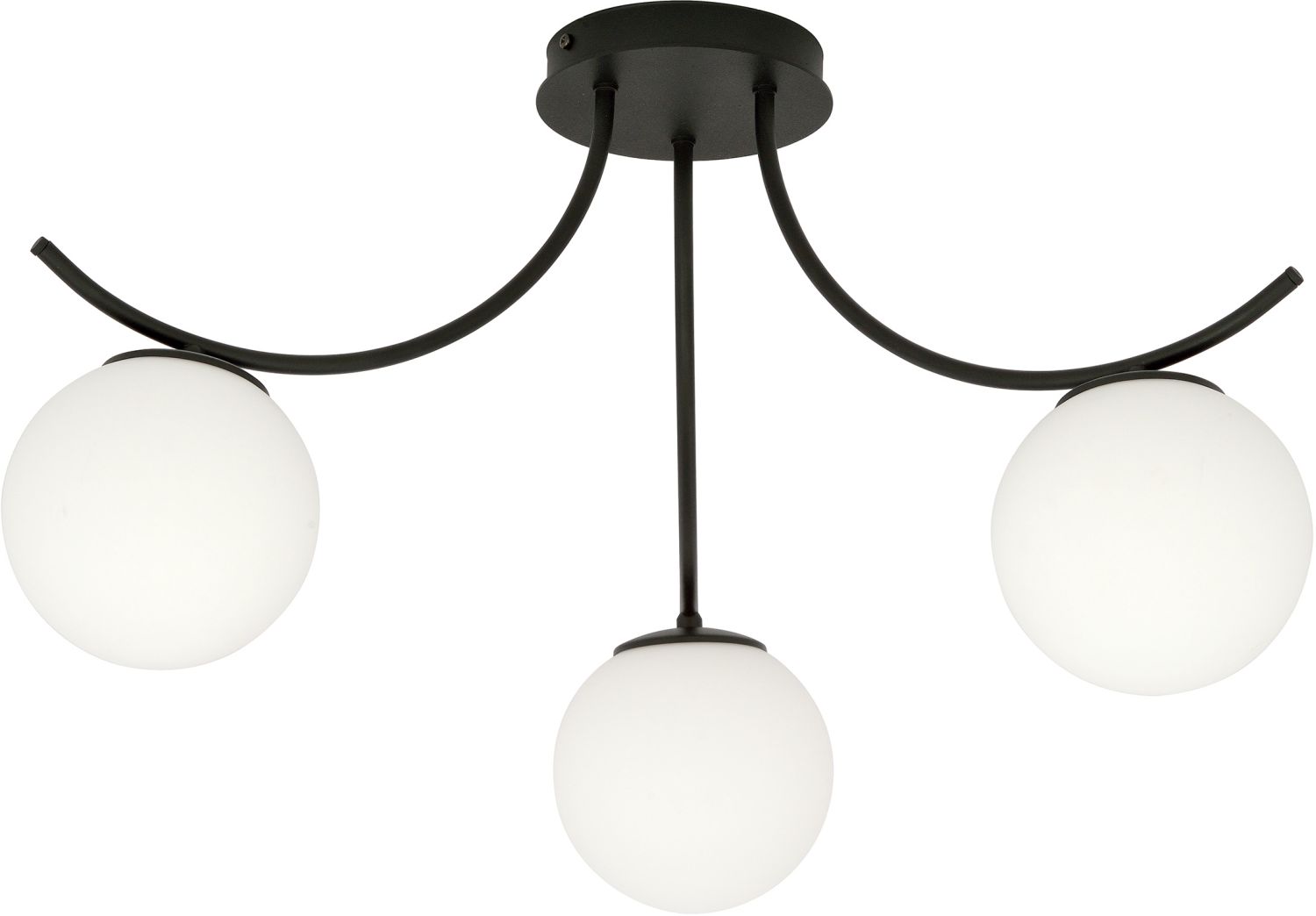 Emibig Boston lampada da soffitto 3x10 W nero-opale 1109/3