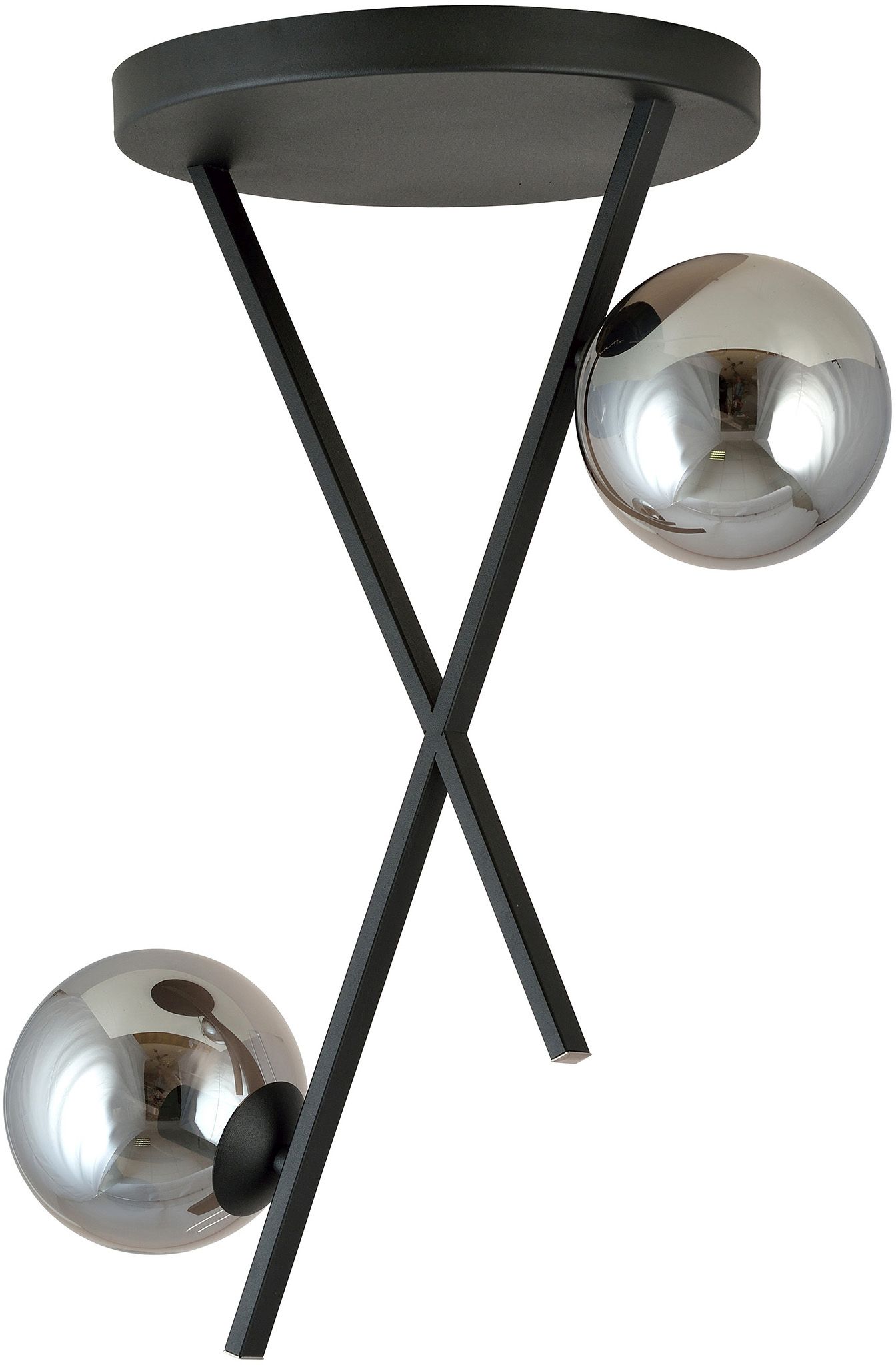 Emibig River lampada da soffitto 2x10 W nero-grafite 1196/2