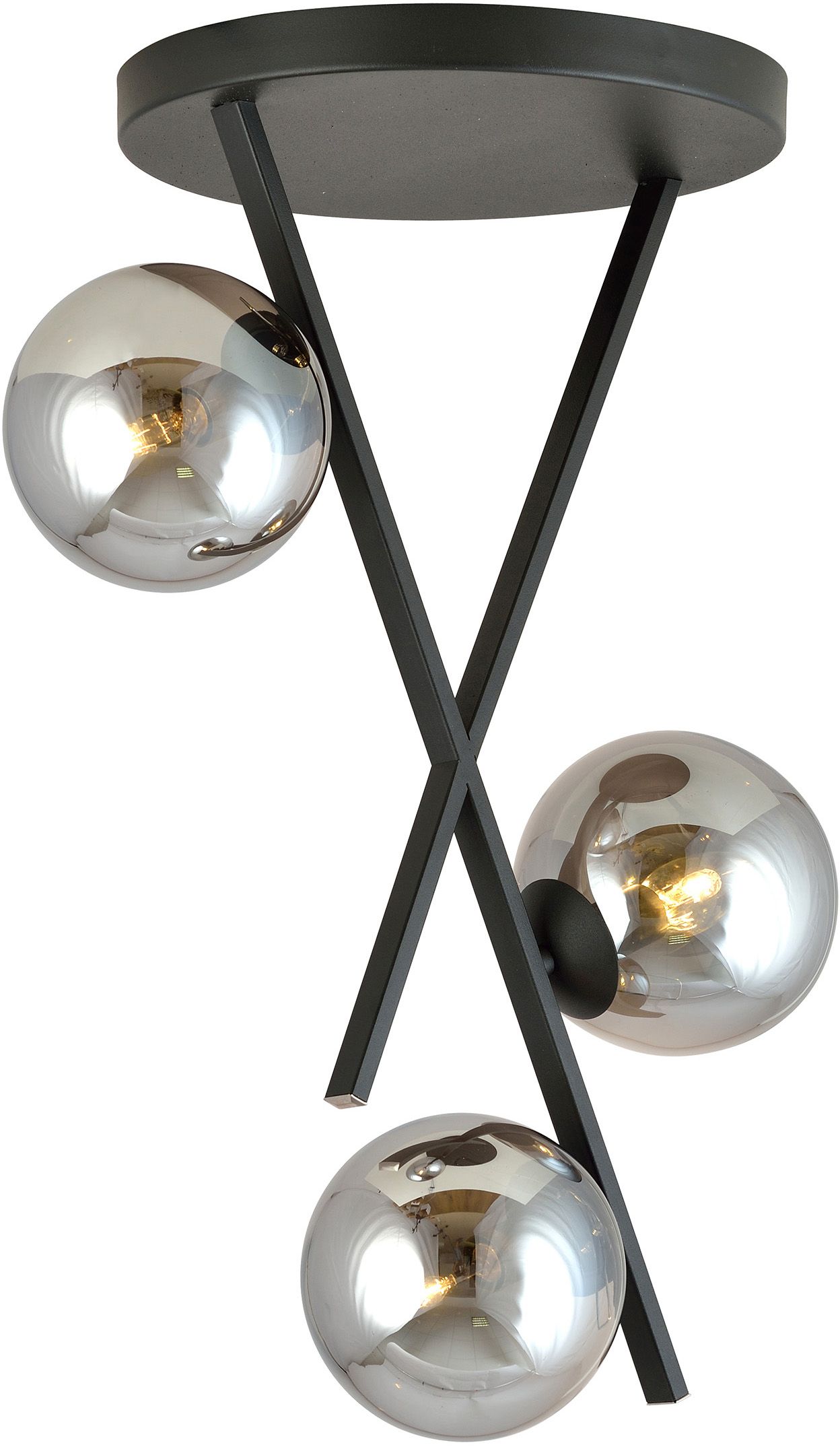 Emibig River lampada da soffitto 3x10 W nero-grafite 1196/3
