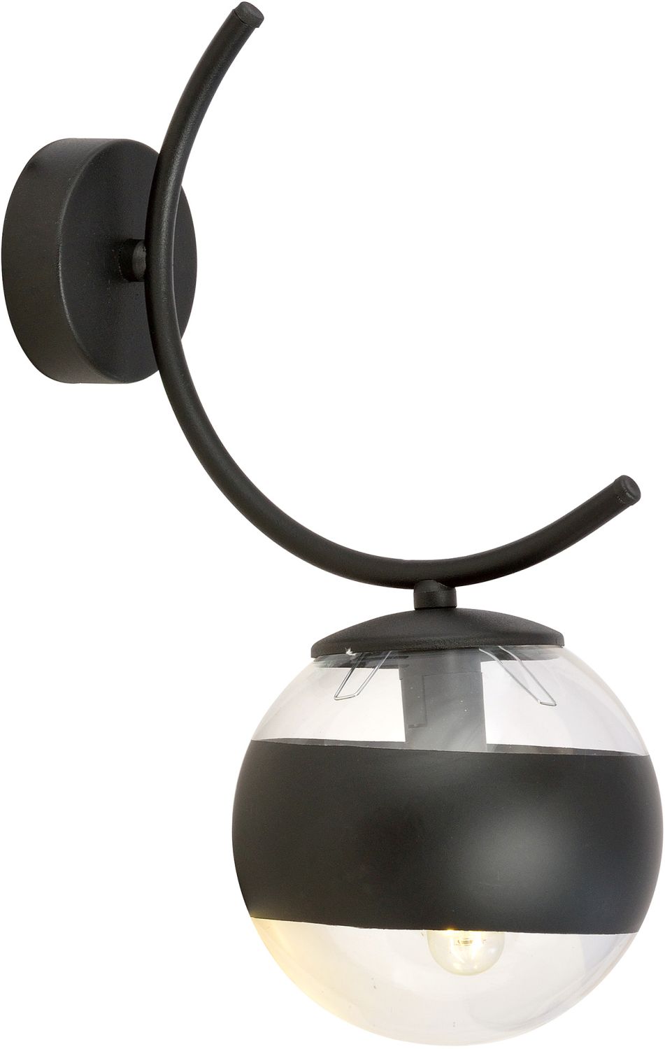 Emibig Boston Stripe lampada da parete 1x10 W nero-trasparente 1111/K1