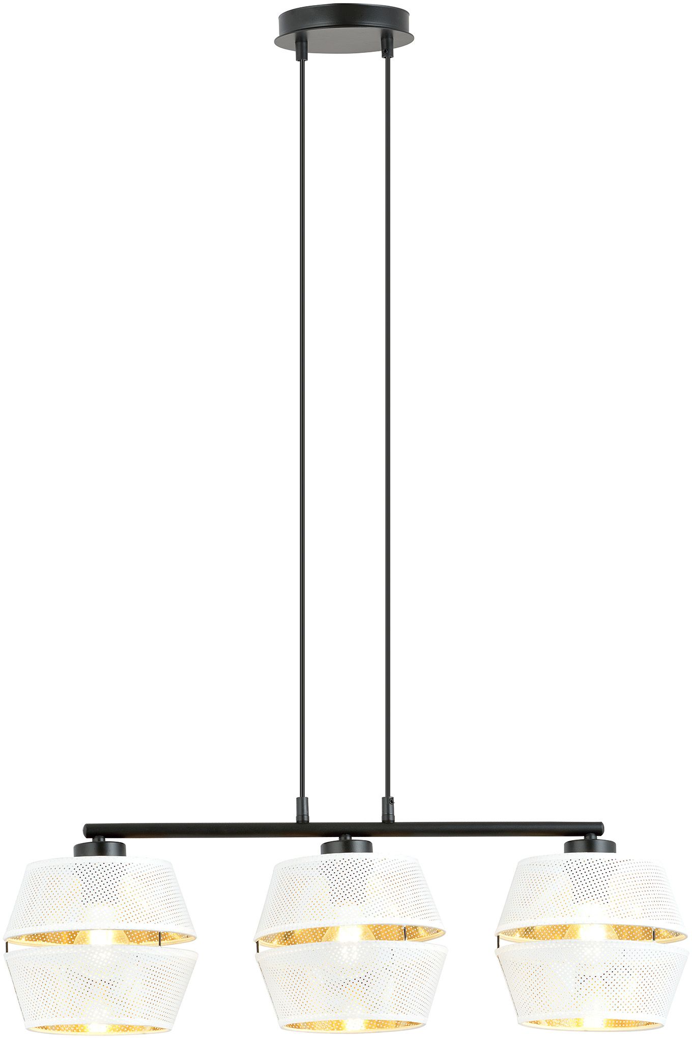 Emibig Piano lampada sospesa 3x15 W bianco-nero-oro 1182/3