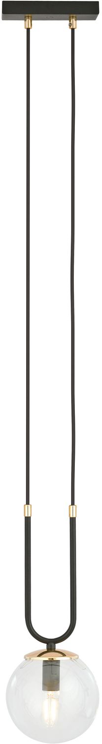 Emibig Glam lampada sospesa 1x10 W nero-trasparente 1114/1