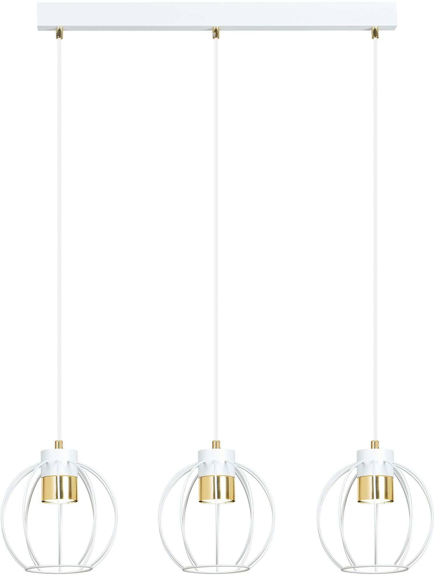 Emibig Ajax lampada sospesa 3x8 W bianco-oro 1224/3