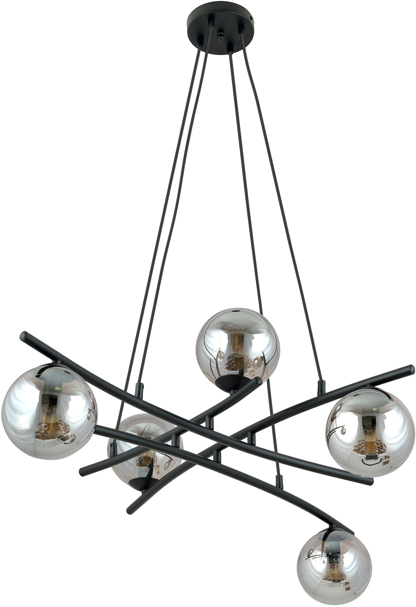 Emibig Essa lampada sospesa 5x10 W nero-grafite 1203/5