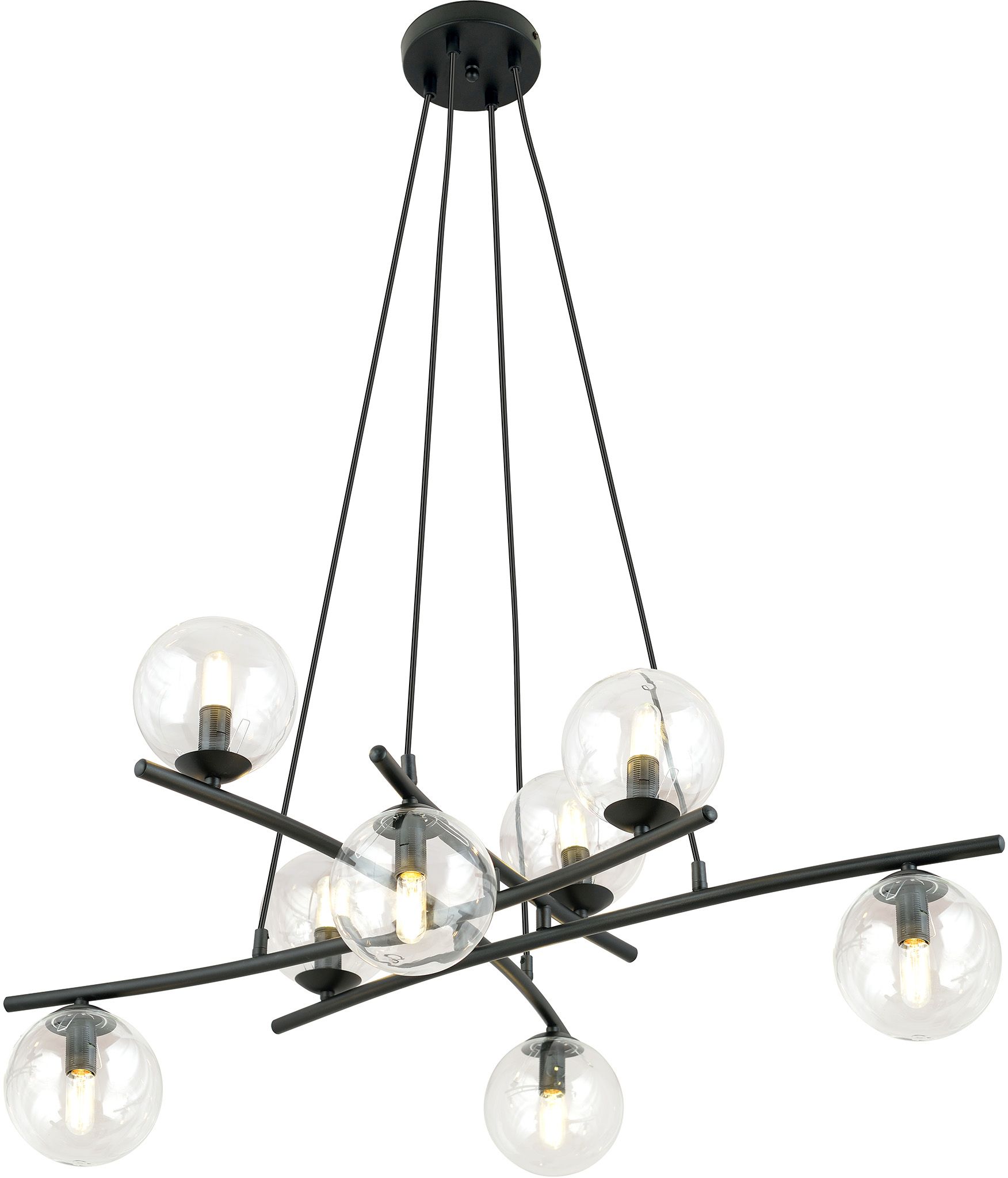 Emibig Essa lampada sospesa x10 W nero-trasparente 1202/8