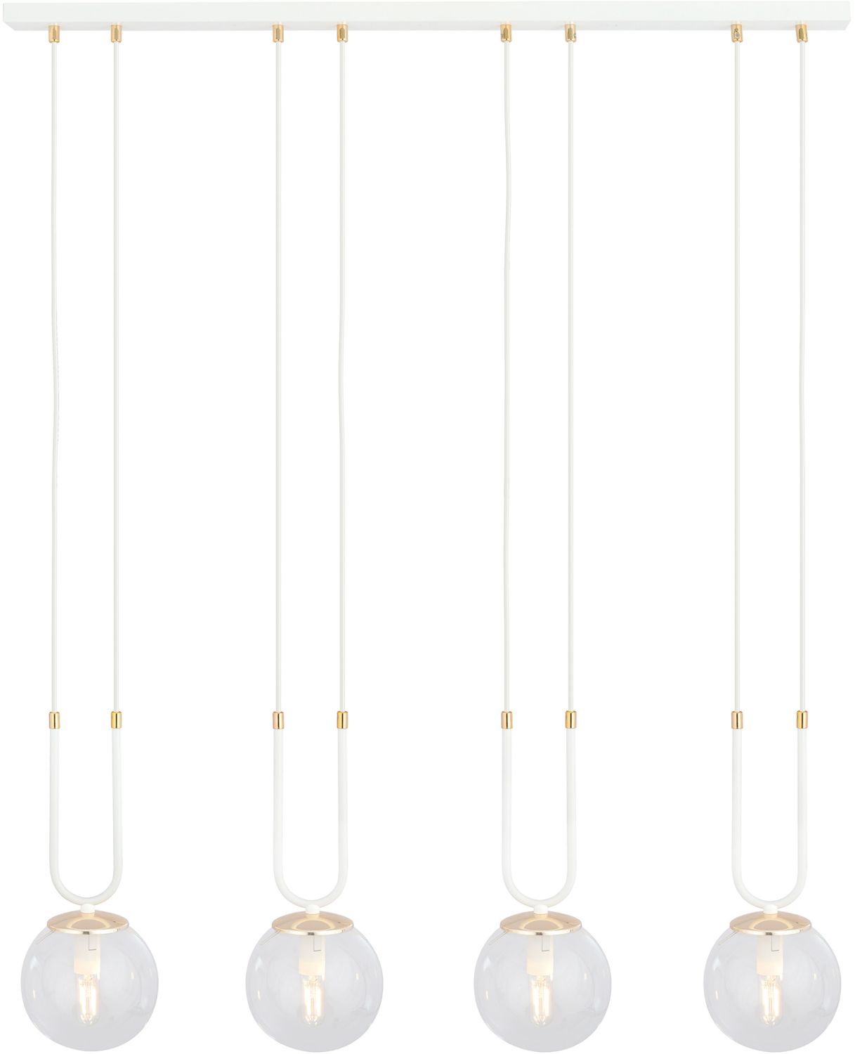 Emibig Glam lampada sospesa 4x10 W bianco-trasparente 1116/4