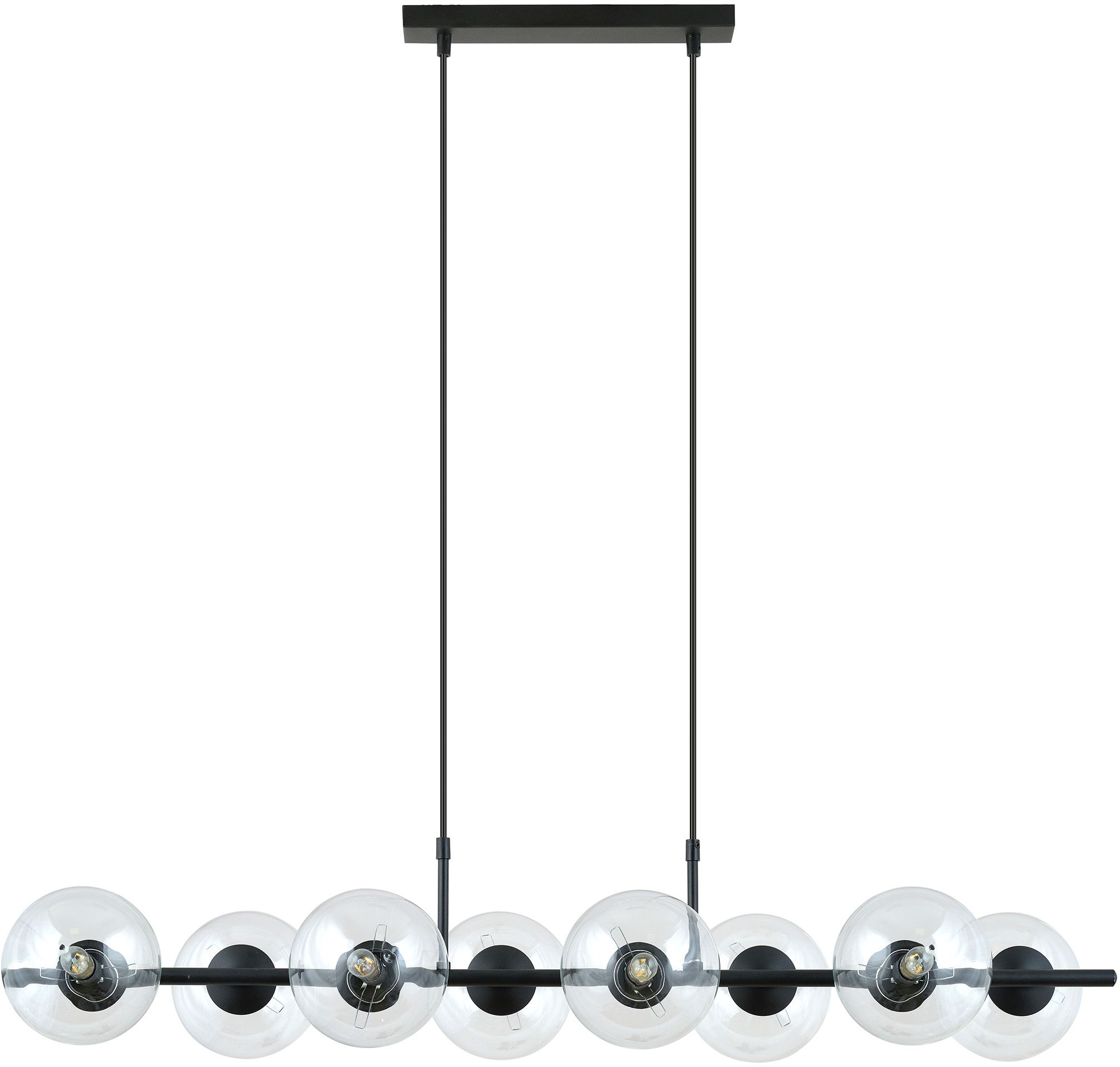 Emibig Rory lampada sospesa x10 W nero-trasparente 1206/8