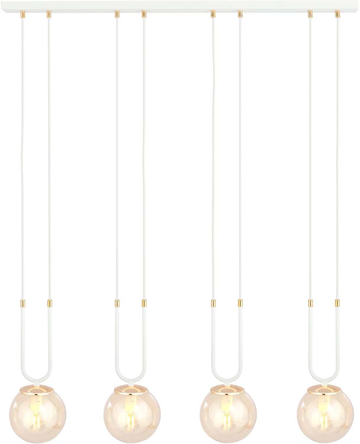 Emibig Glam lampada sospesa 4x10 W bianco-ambra 1117/4