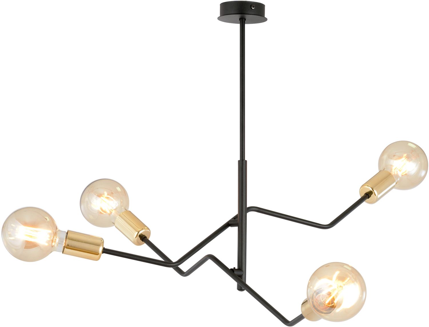 Emibig Bolt lampada da soffitto 4x15 W nero-oro 1125/4