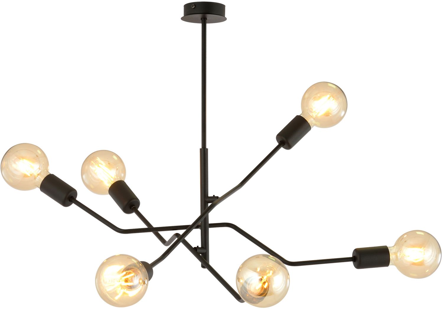 Emibig Frix lampada da soffitto 6x15 W nero 1126/6