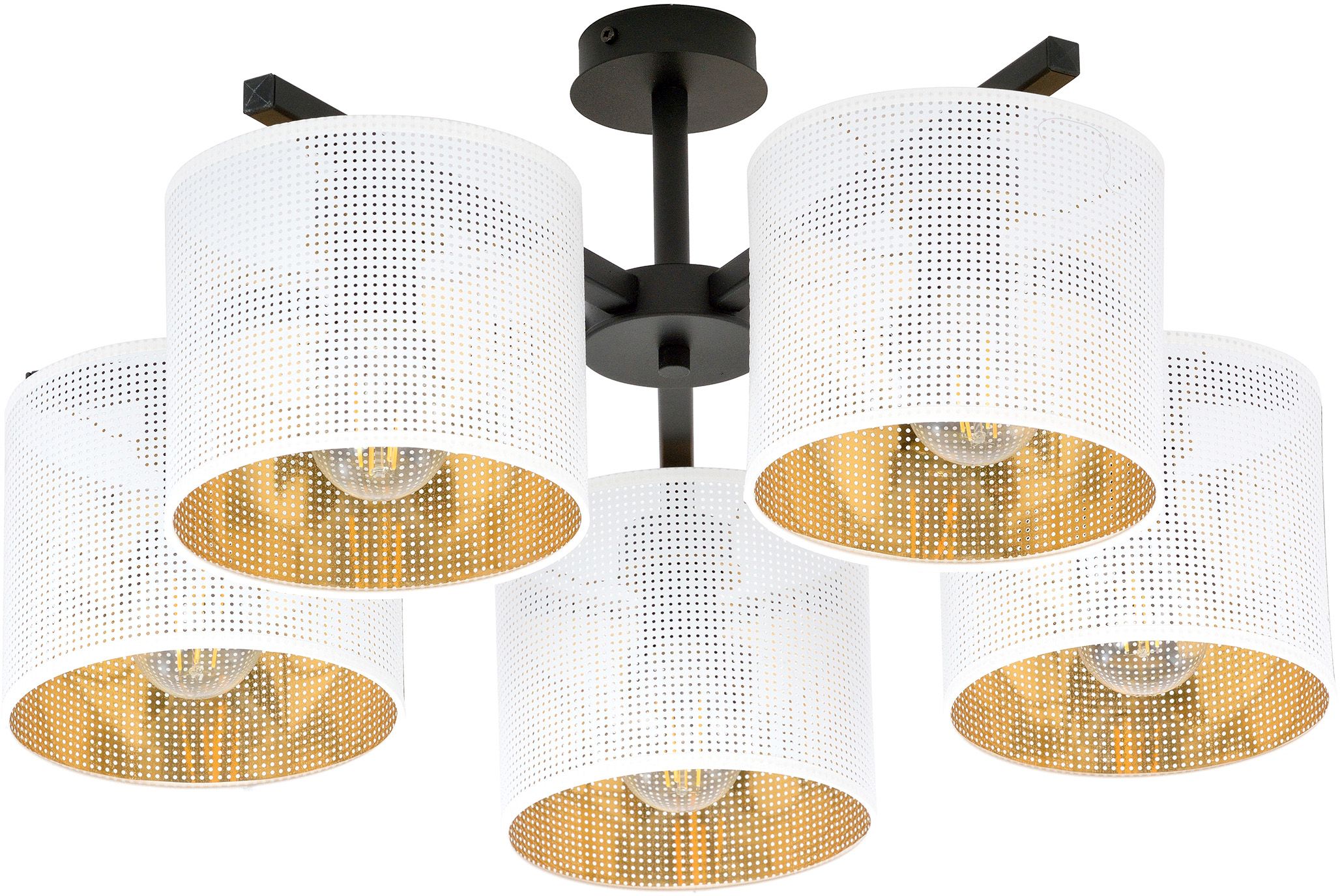 Emibig Jordan lampada da soffitto 5x15 W bianco-nero-oro 1145/5
