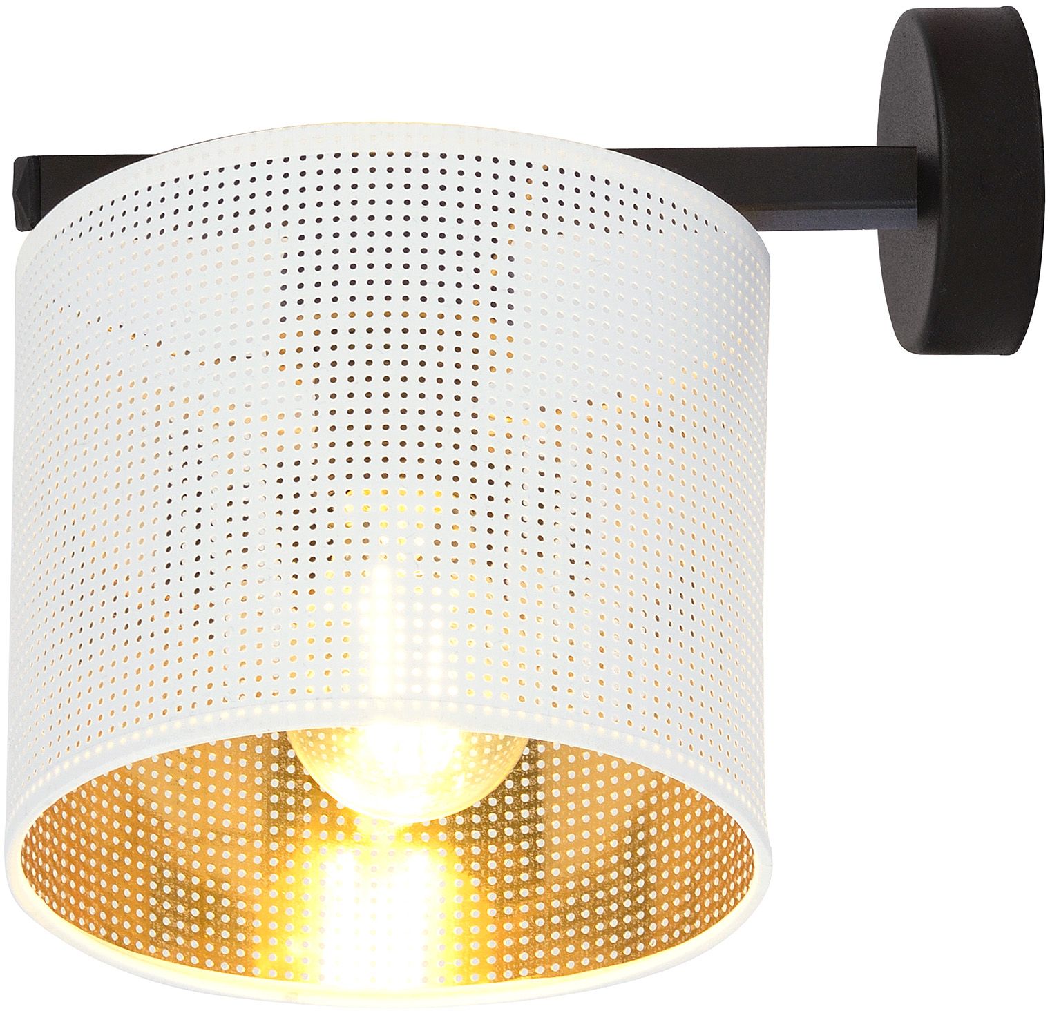 Emibig Jordan lampada da parete 1x15 W bianco-nero-oro 1145/K1