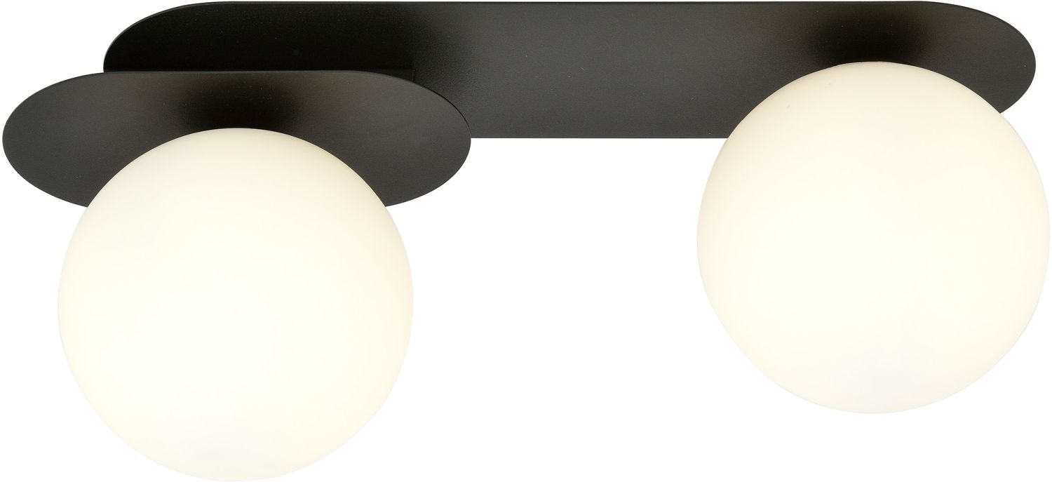 Emibig Plaza lampada da soffitto 2x10 W nero-opale 1118/2