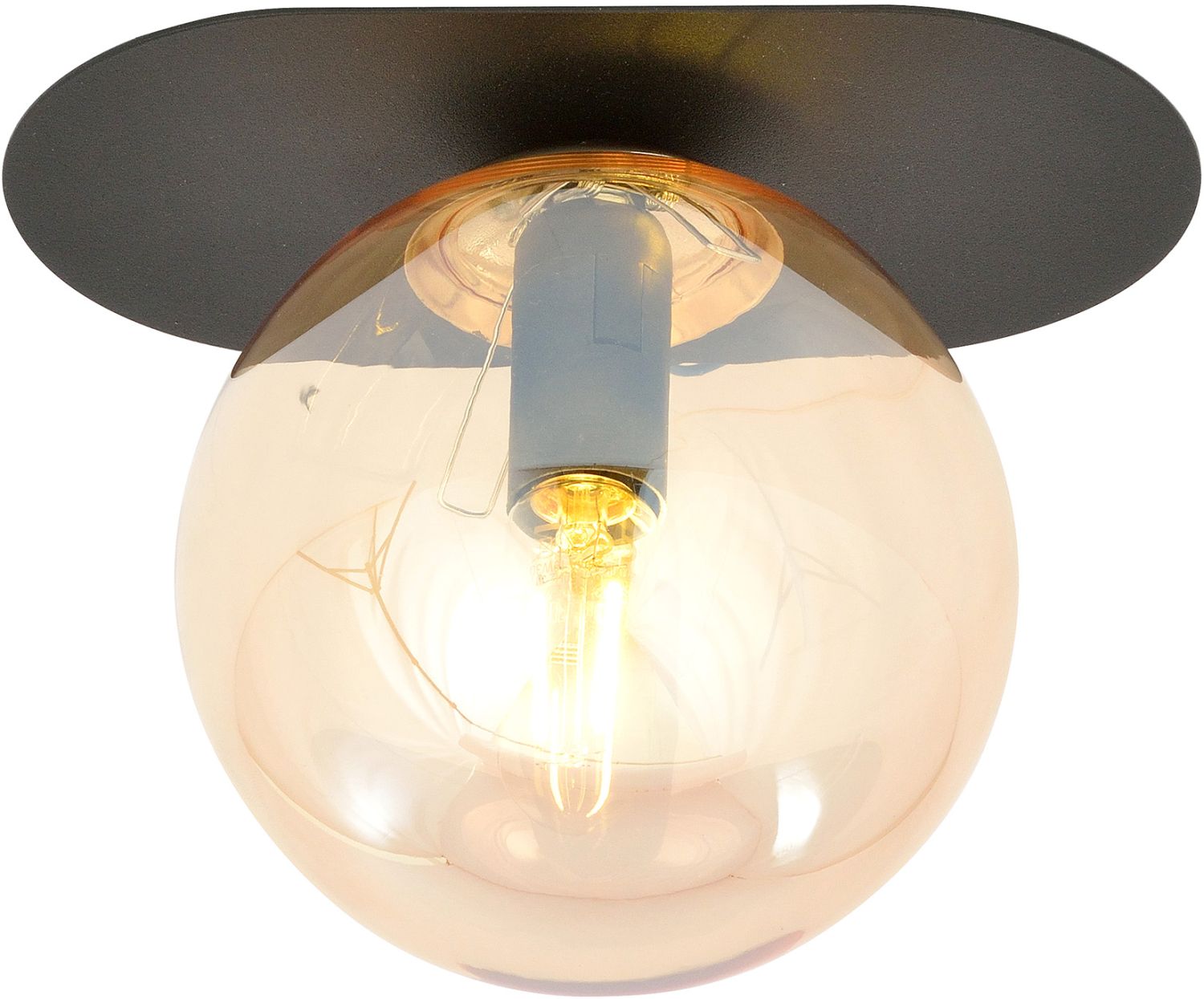 Emibig Plaza lampada da soffitto 1x10 W nero-ambra 1120/1