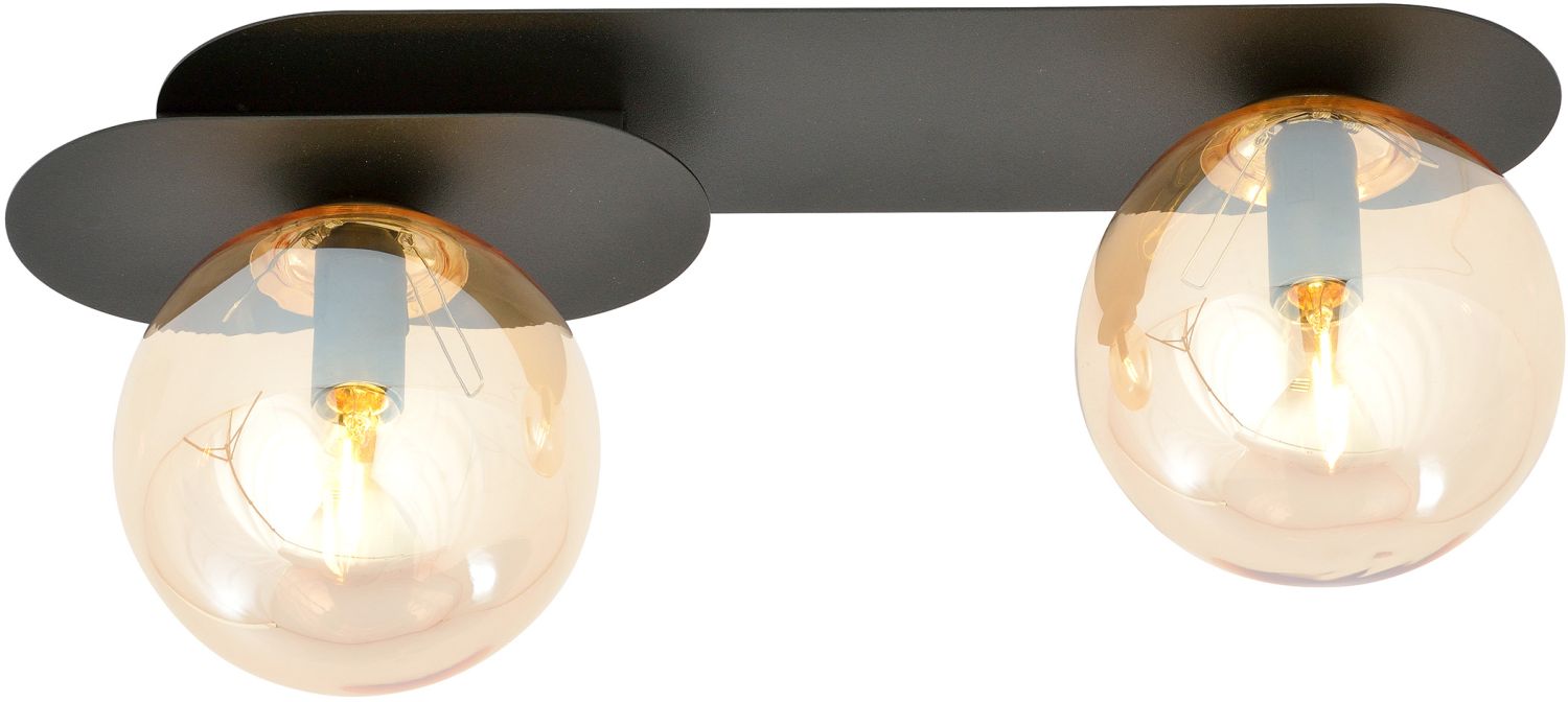 Emibig Plaza lampada da soffitto 2x10 W nero-ambra 1120/2