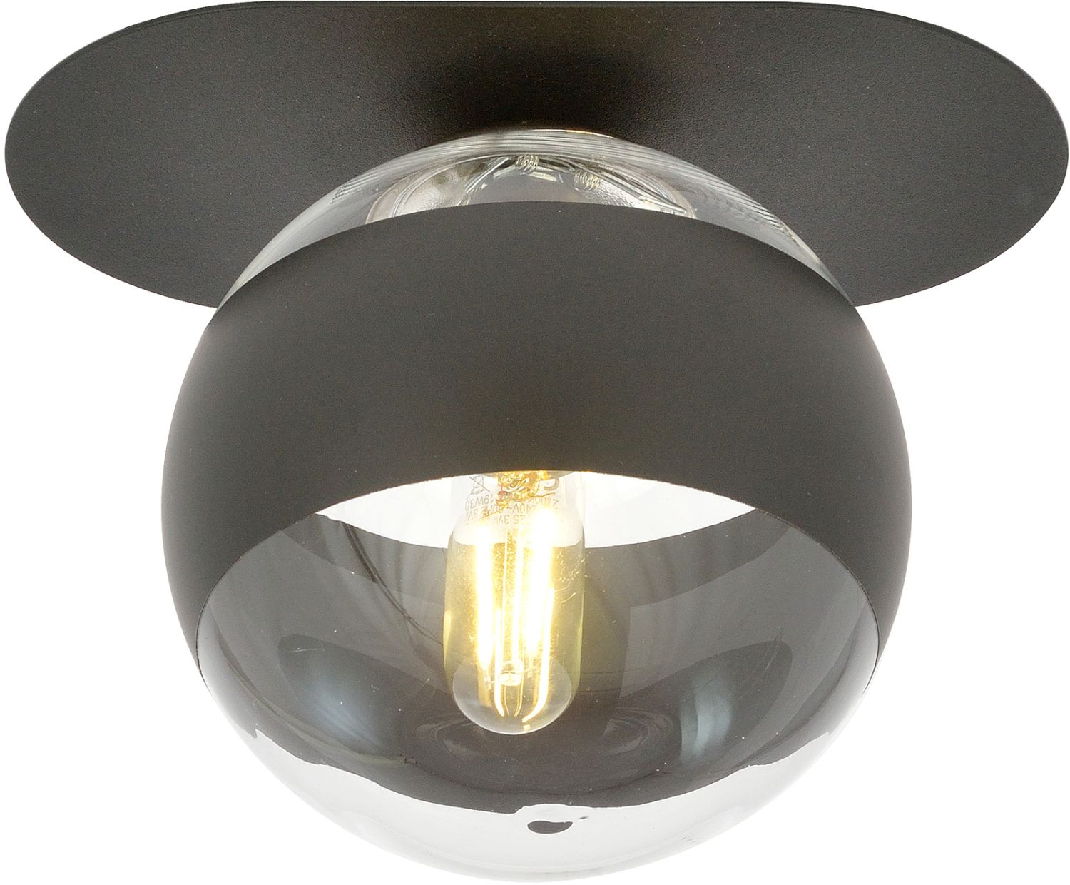 Emibig Plaza Stripe lampada da soffitto 1x10 W nero-trasparente 1121/1