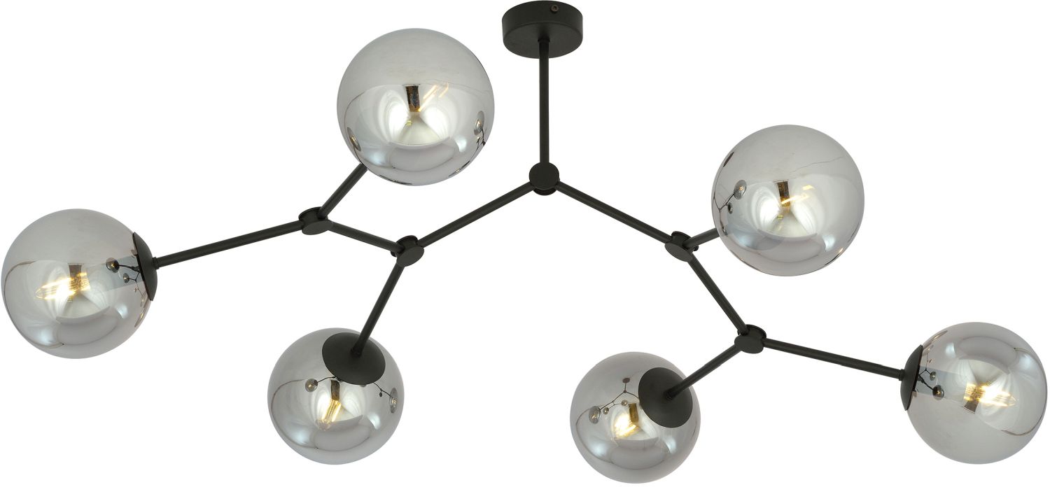 Emibig Space lampada da soffitto 6x10 W nero-grafite 1134/6