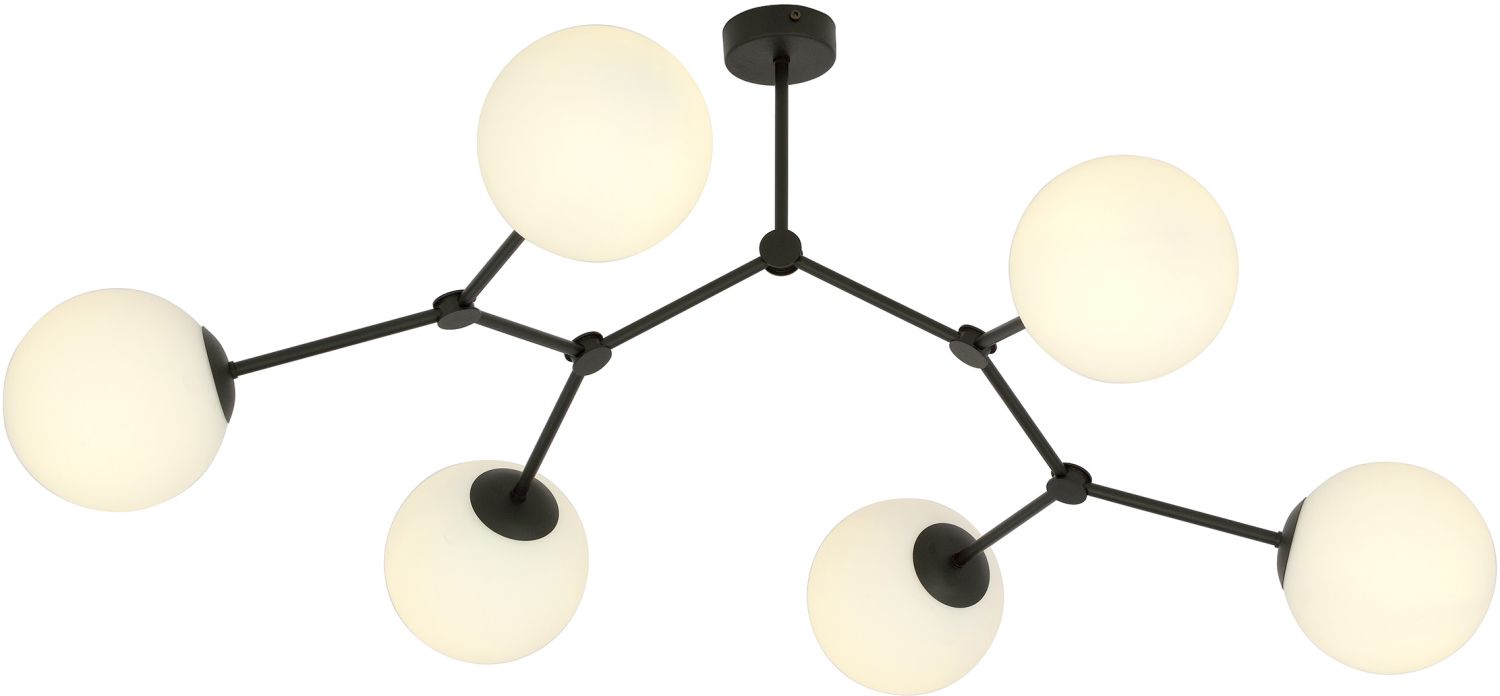 Emibig Space lampada da soffitto 6x10 W nero-opale 1133/6