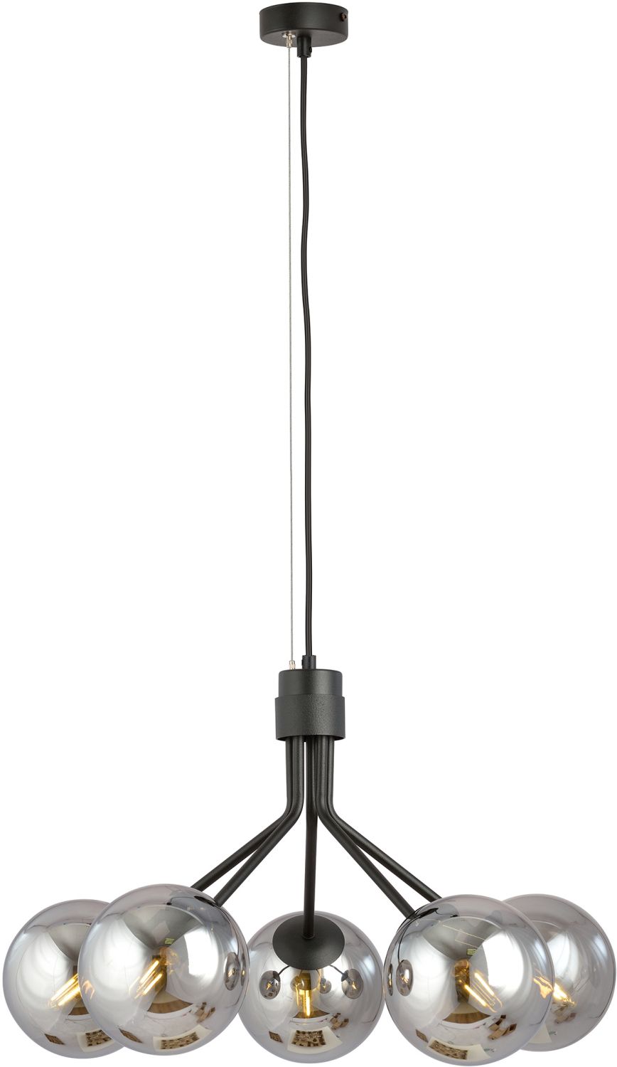 Emibig Nova lampada sospesa 5x10 W nero-grafite 1140/5