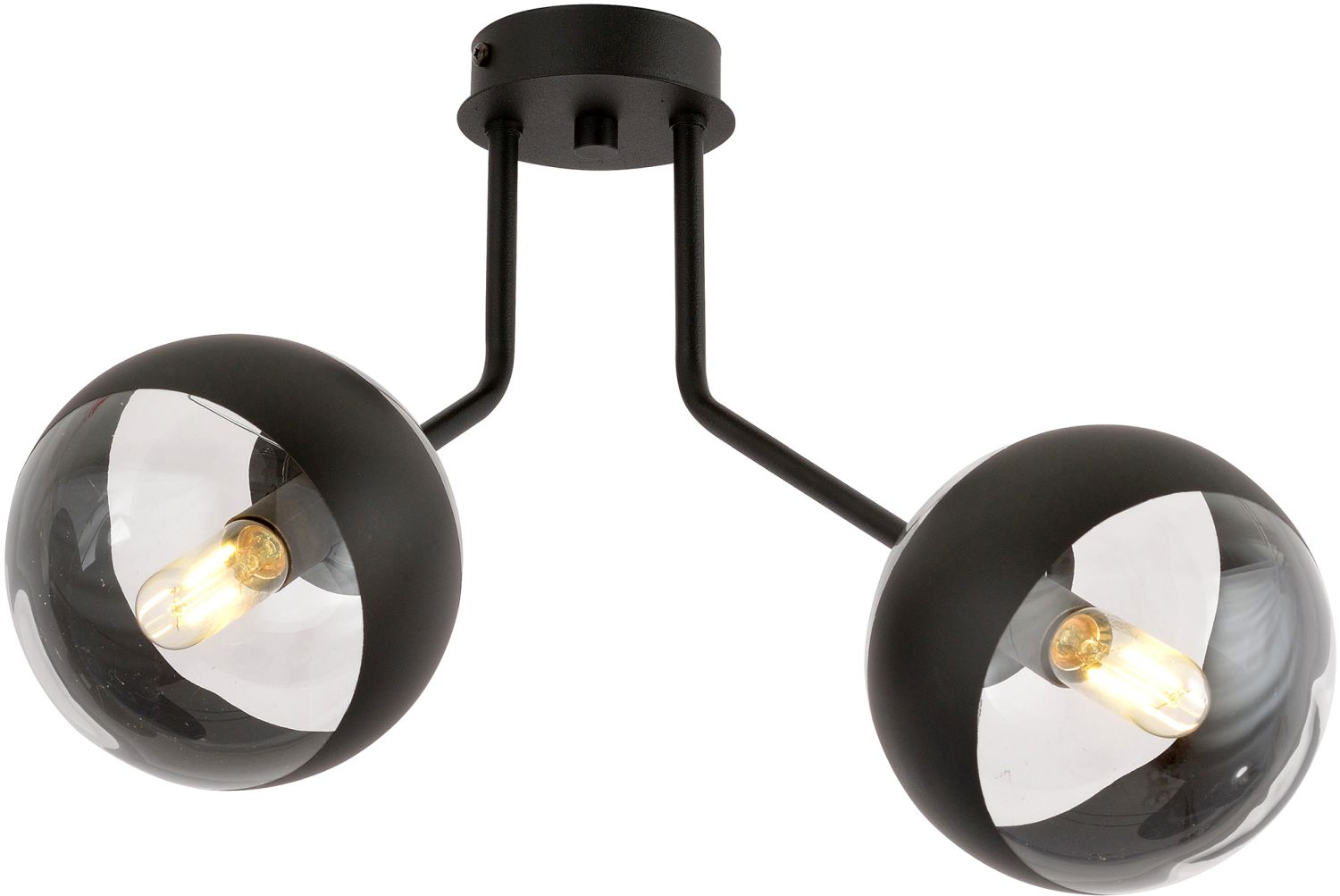 Emibig Nova Stripe lampada da soffitto 2x10 W nero-trasparente 1139/2