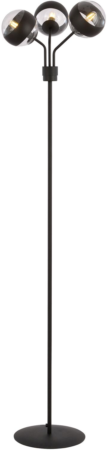 Emibig Nova Stripe lampada da terra 3x10 W nero-trasparente 1139/LP3