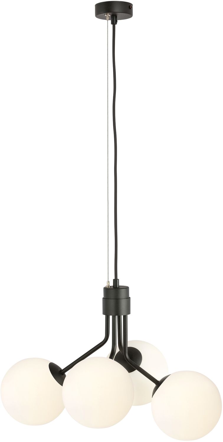 Emibig Nova lampada sospesa 4x10 W nero-opale 1138/4