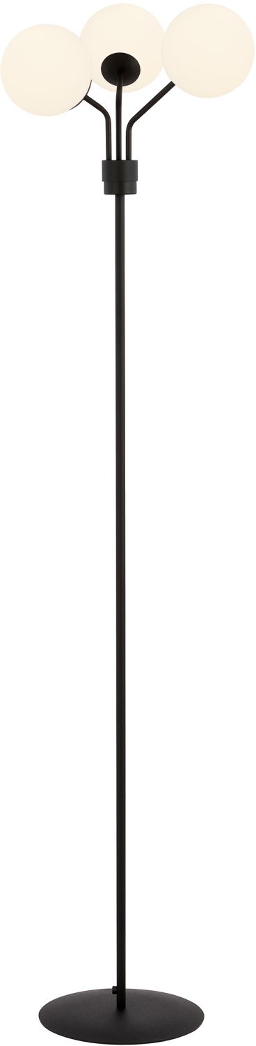 Emibig Nova lampada da terra 3x10 W nero-opale 1138/LP3