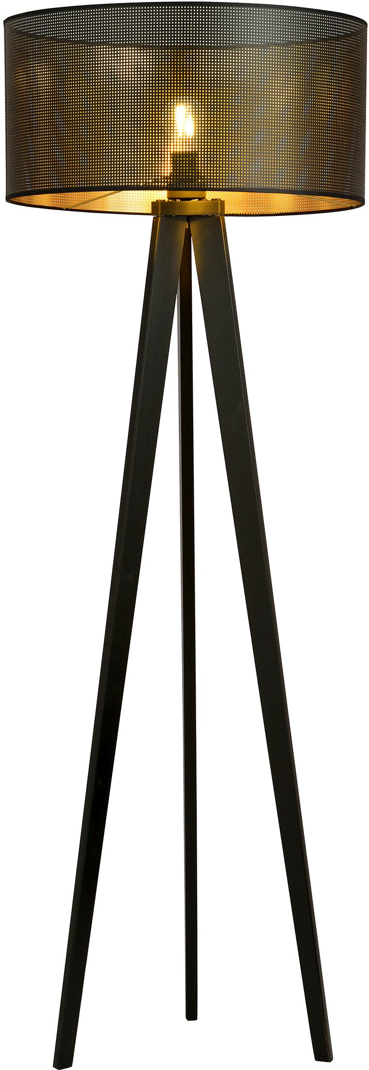 Emibig Aston lampada da terra 1x15 W nero-oro 1148/LP1