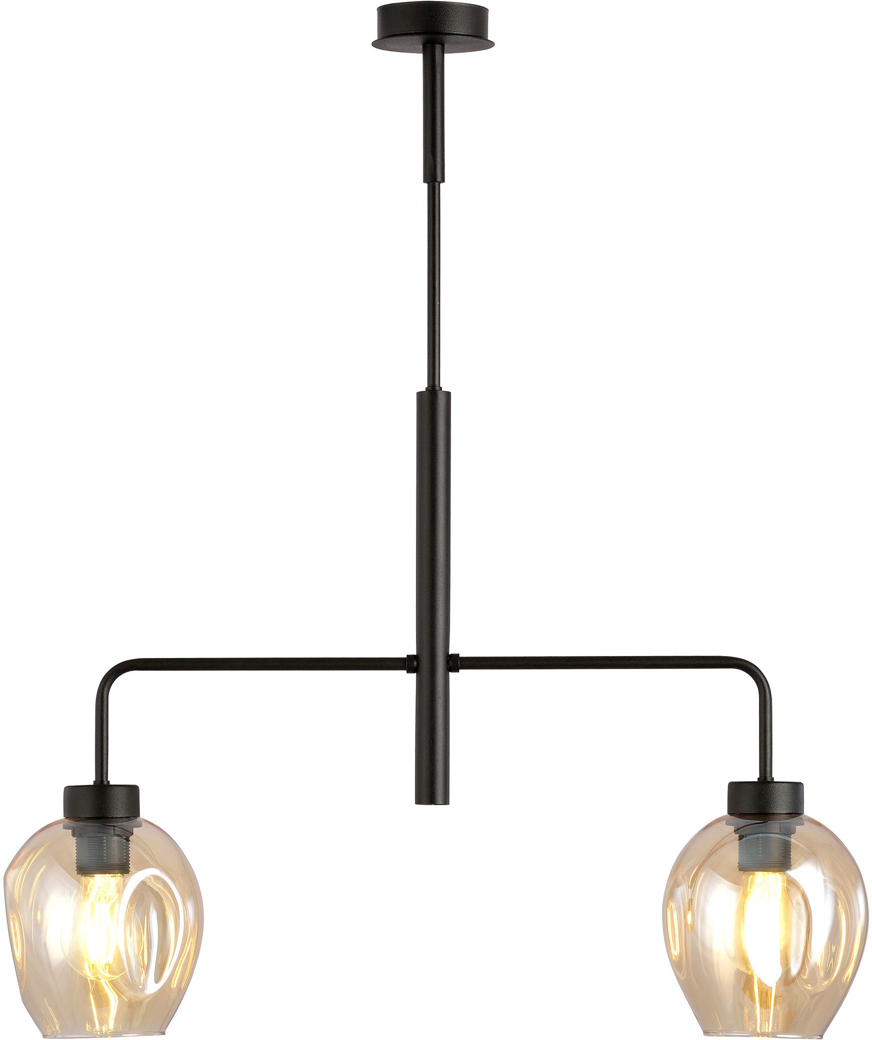 Emibig Lukka lampada da soffitto 2x15 W nero-ambra 1165/2
