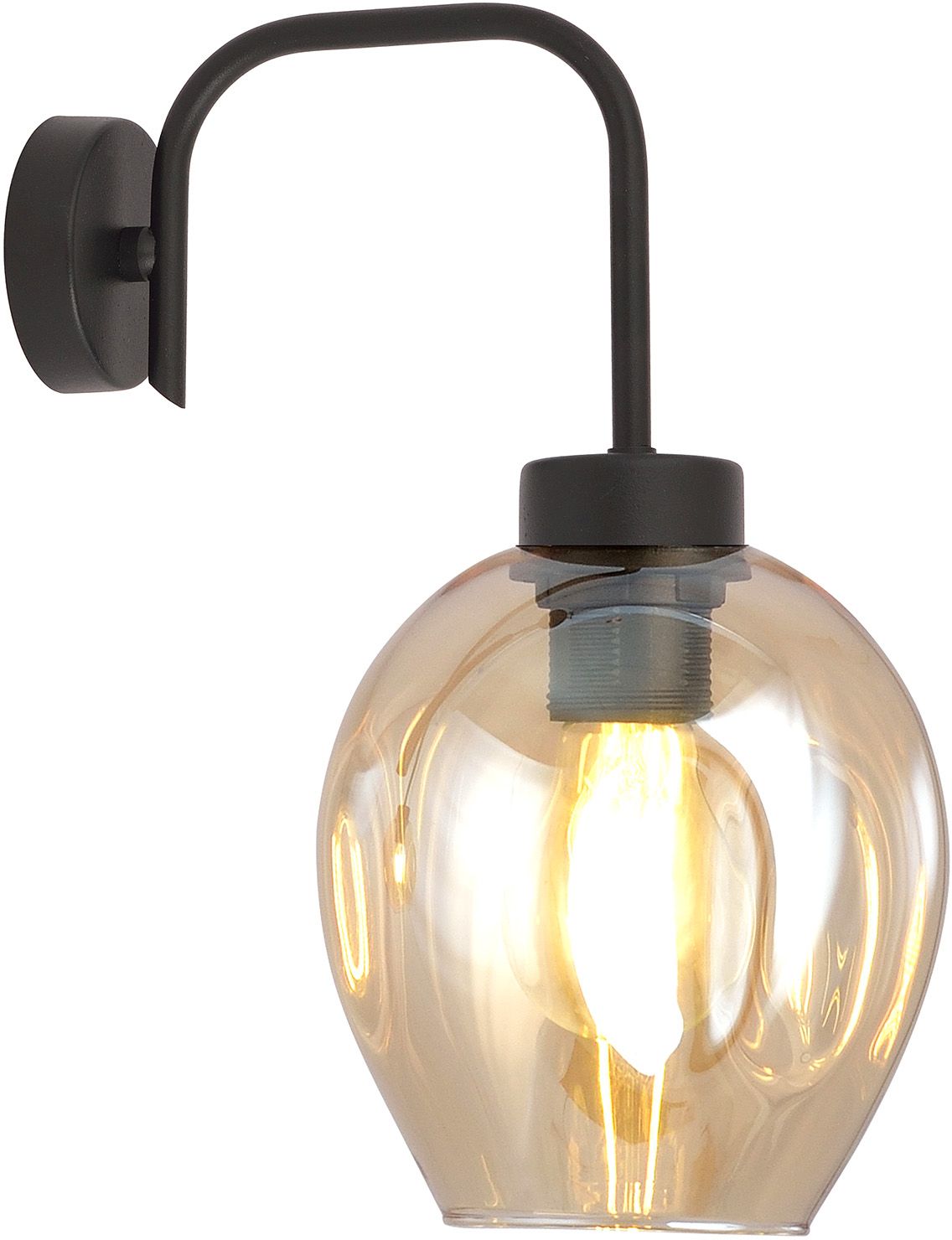 Emibig Lukka lampada da parete 1x15 W nero-ambra 1165/K1