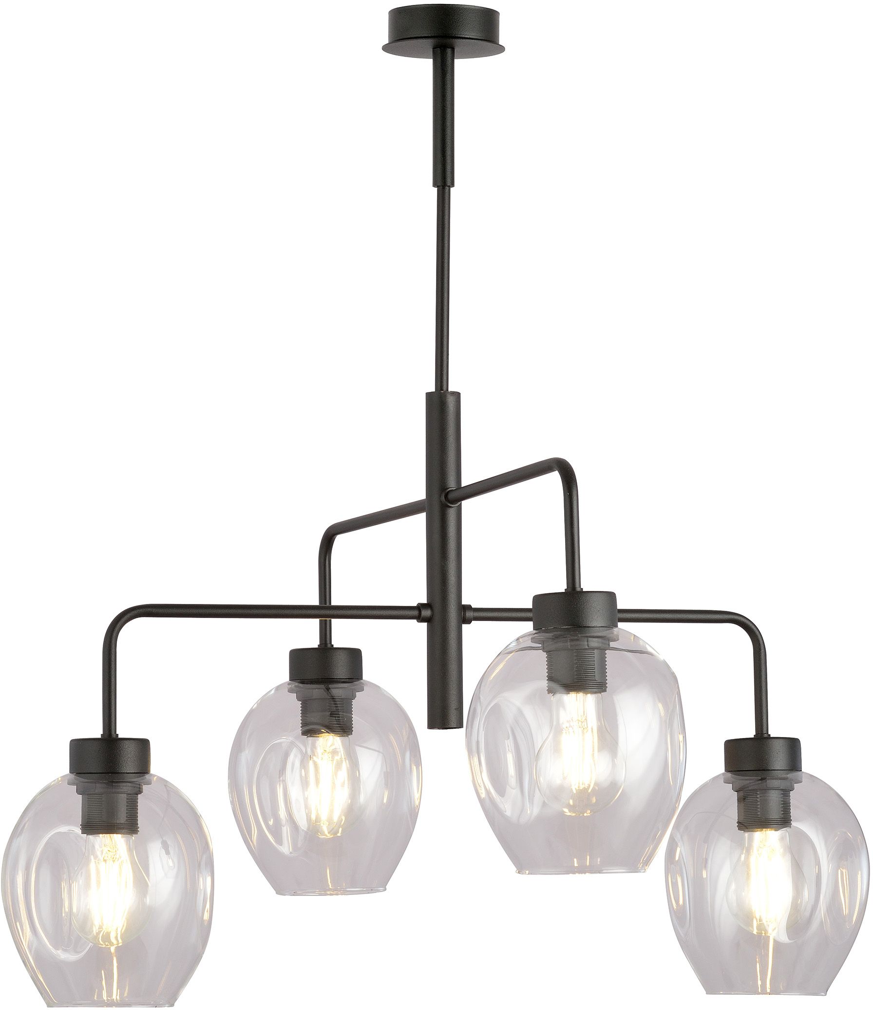 Emibig Lukka lampada da soffitto 4x15 W nero-trasparente 1164/4