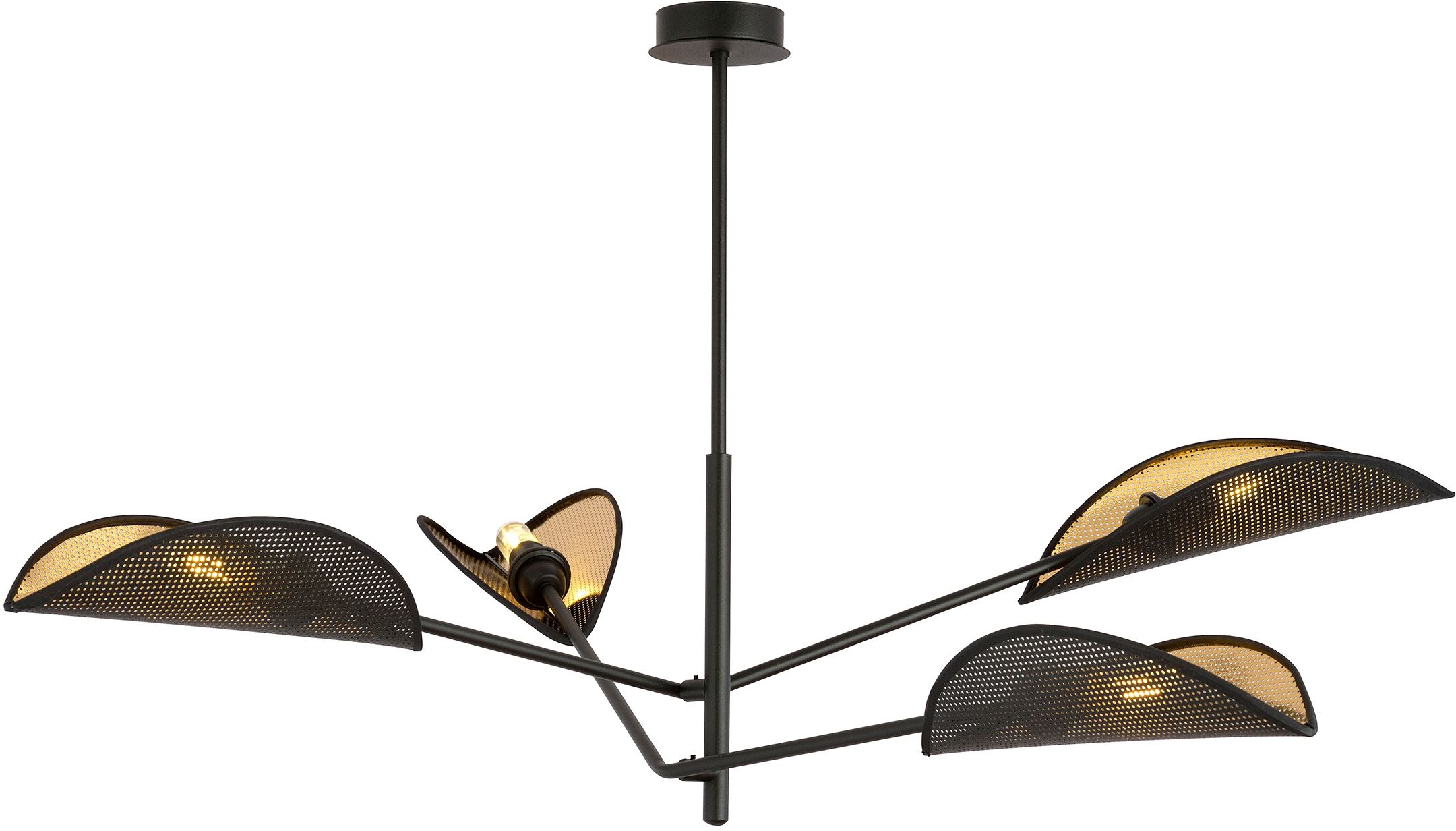 Emibig Vene lampada da soffitto 4x10 W nero-oro 1158/4