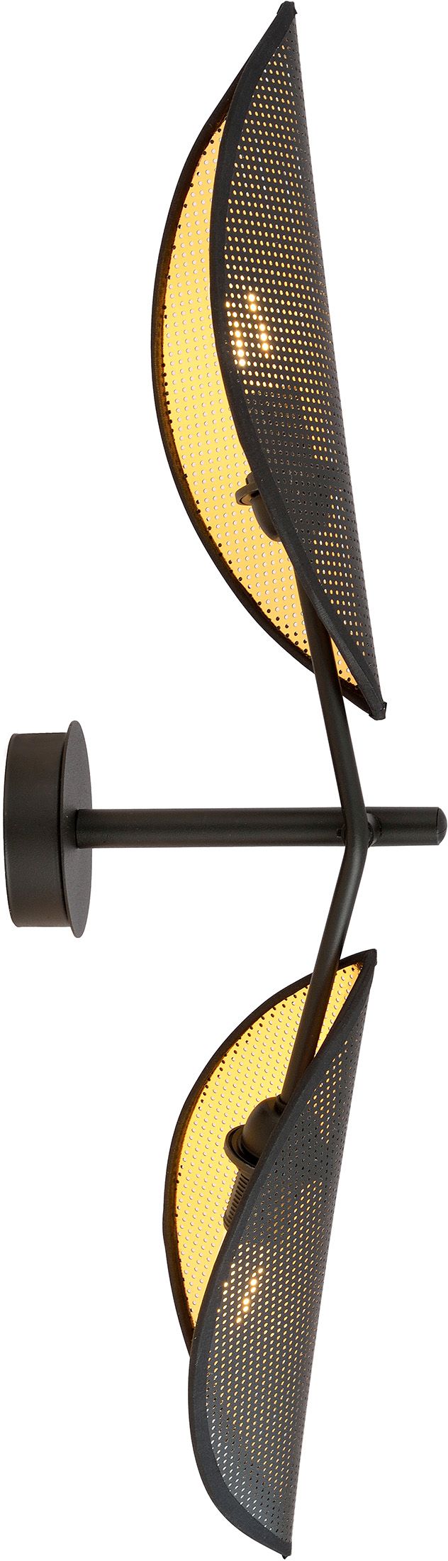 Emibig Vene lampada da parete 2x10 W nero-oro 1158/K2