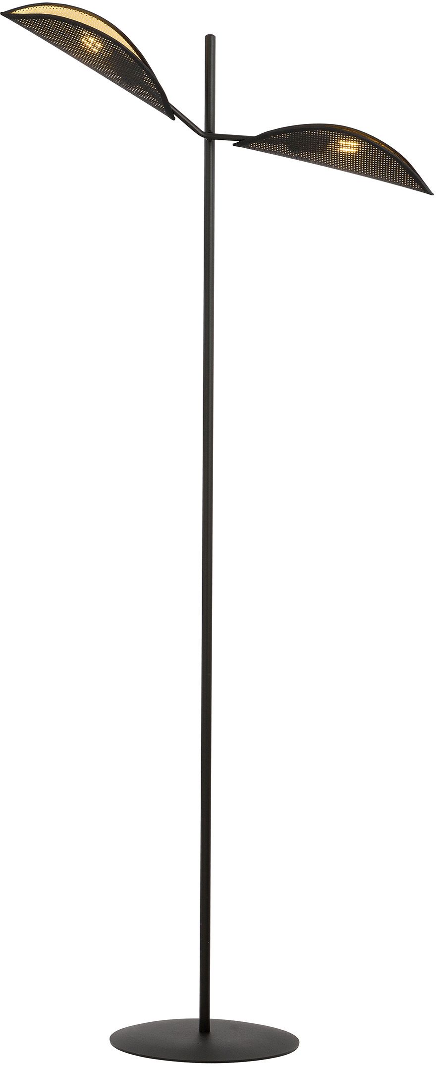 Emibig Vene lampada da terra 2x10 W nero-oro 1158/LP2