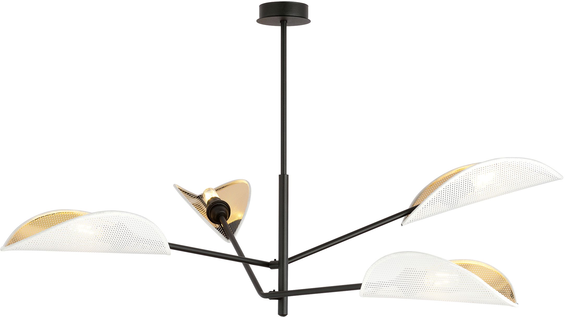 Emibig Vene lampada da soffitto 4x10 W bianco-nero-oro 1159/4