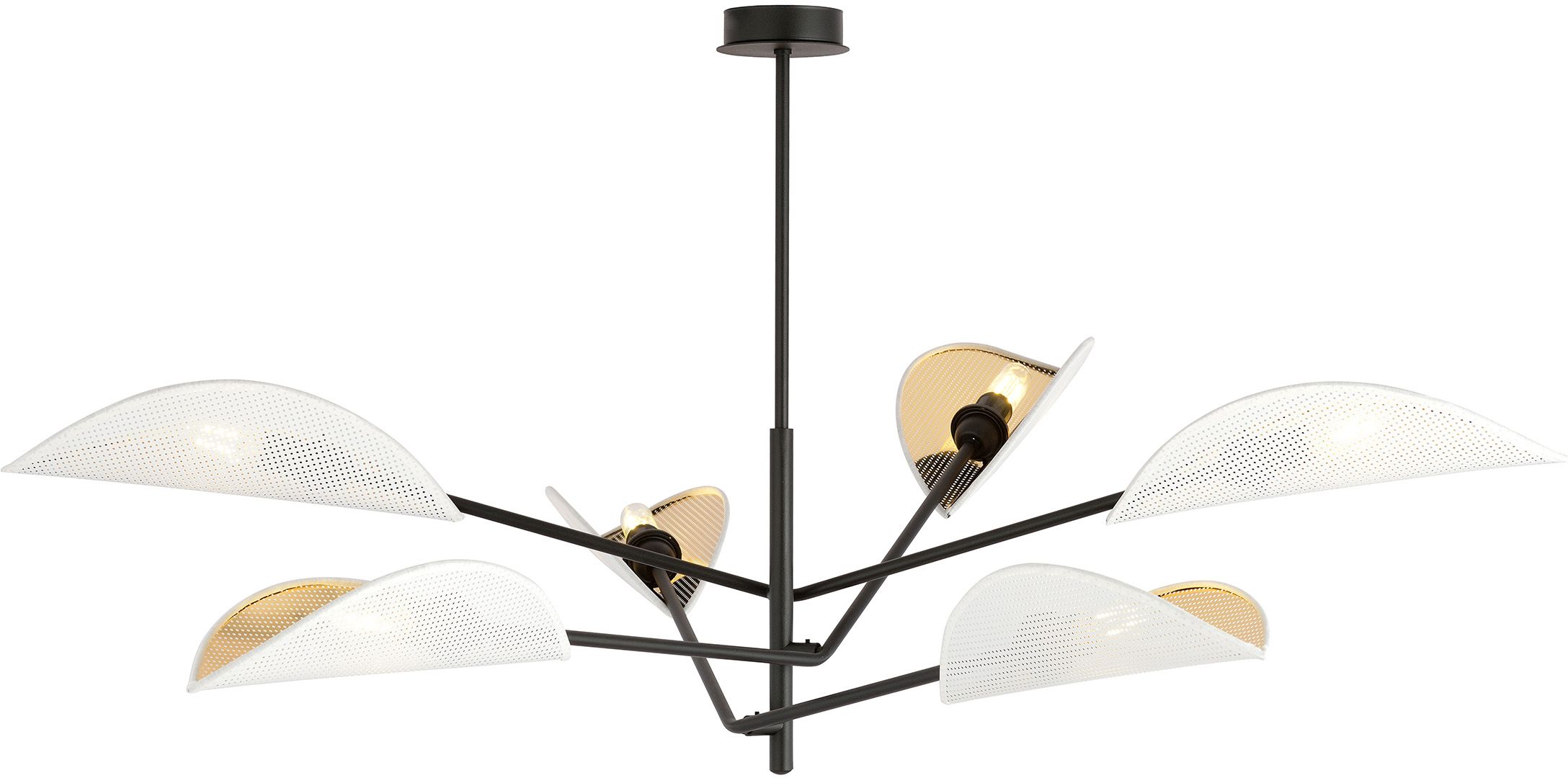 Emibig Vene lampada da soffitto 6x10 W bianco-nero-oro 1159/6
