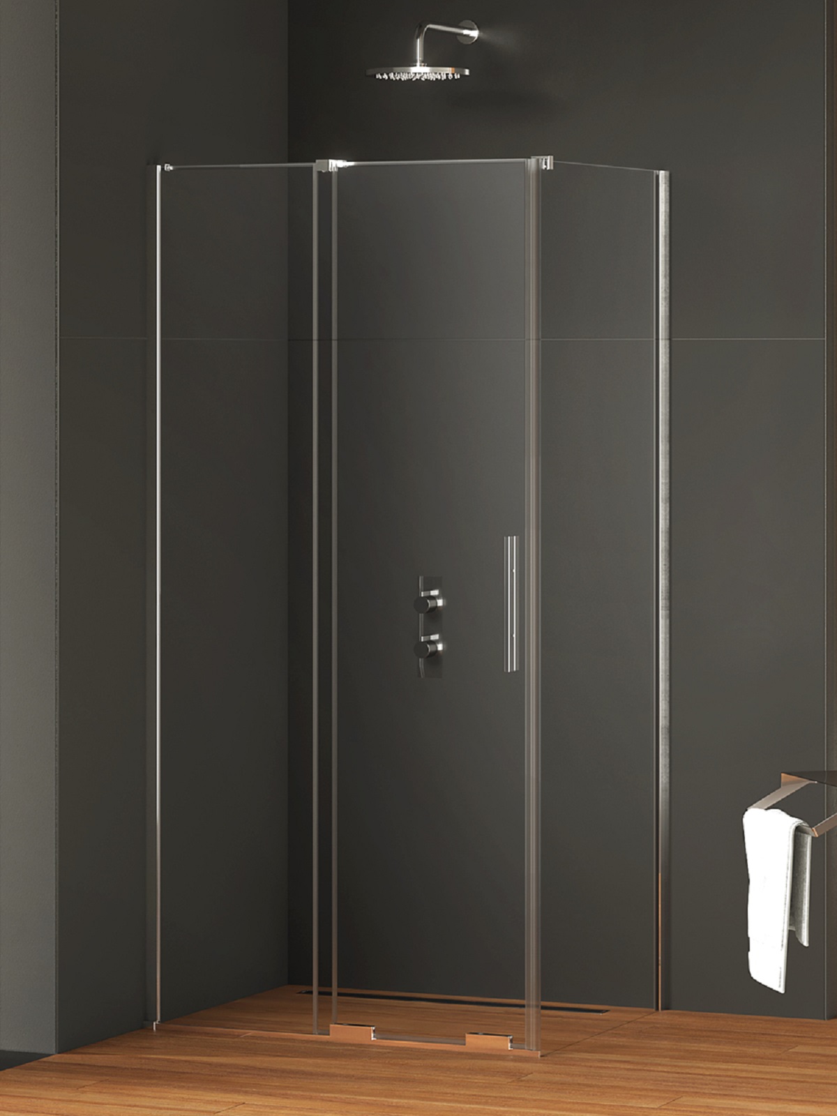 New Trendy Smart box doccia 140x120 cm rettangolare cromo lucida/vetro trasparente EXK-4044