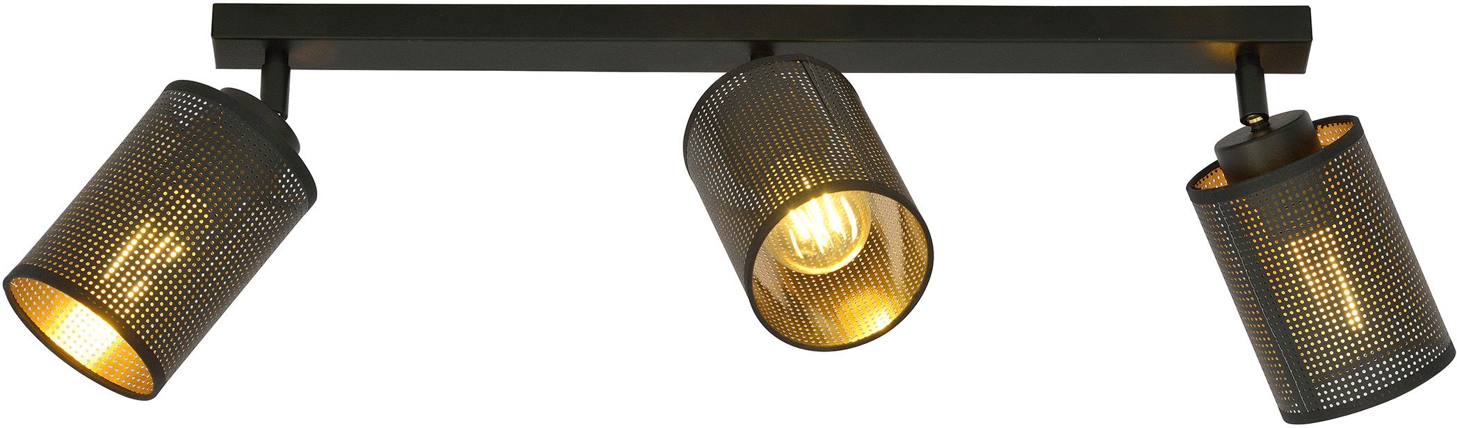 Emibig Bronx lampada da soffitto 3x15 W nero-oro 1152/3