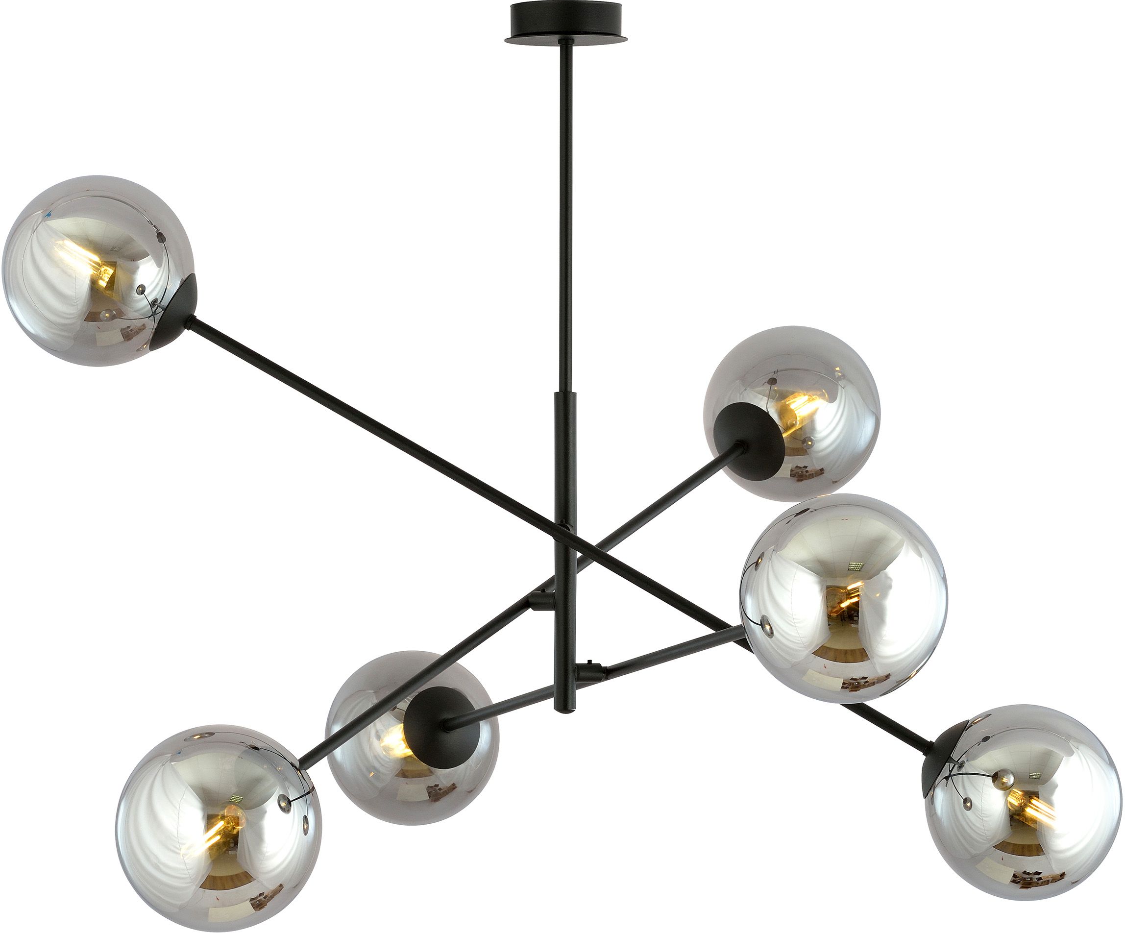 Emibig Linear lampada da soffitto 6x10 W nero-grafite 1167/6