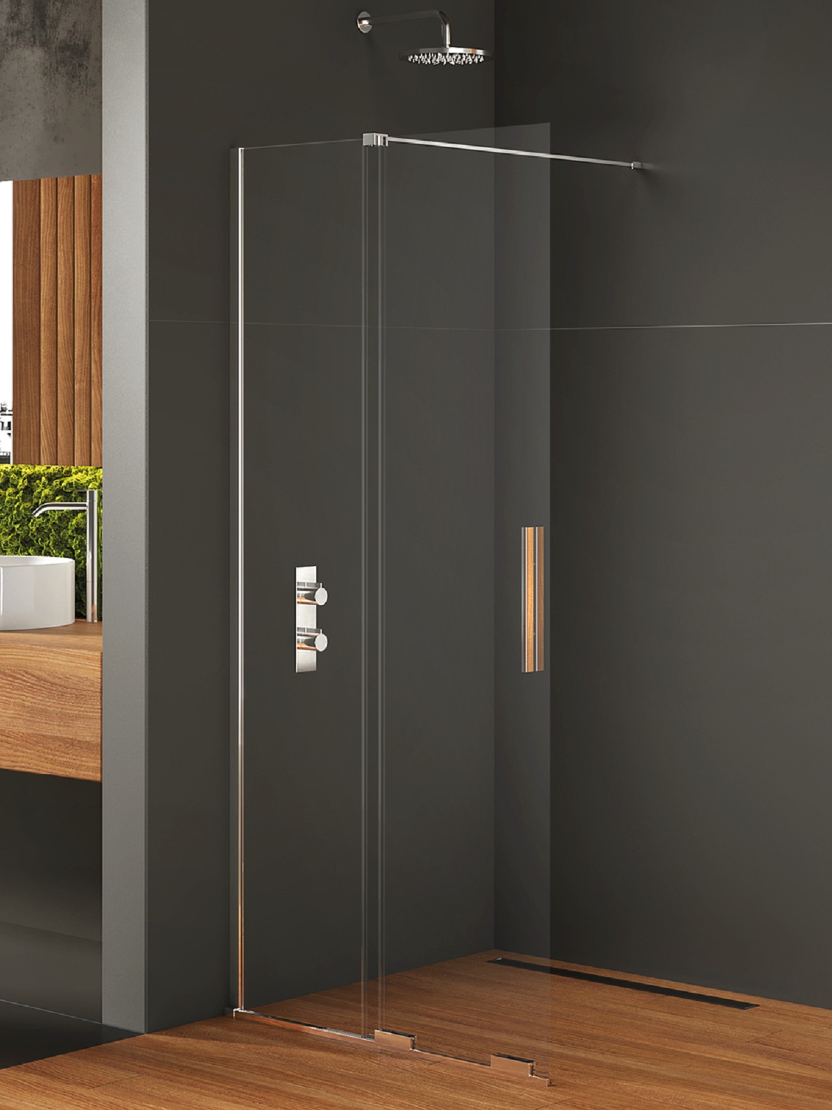 New Trendy Smart parete doccia walk-in 100 cm cromo lucida/vetro trasparente EXK-4087