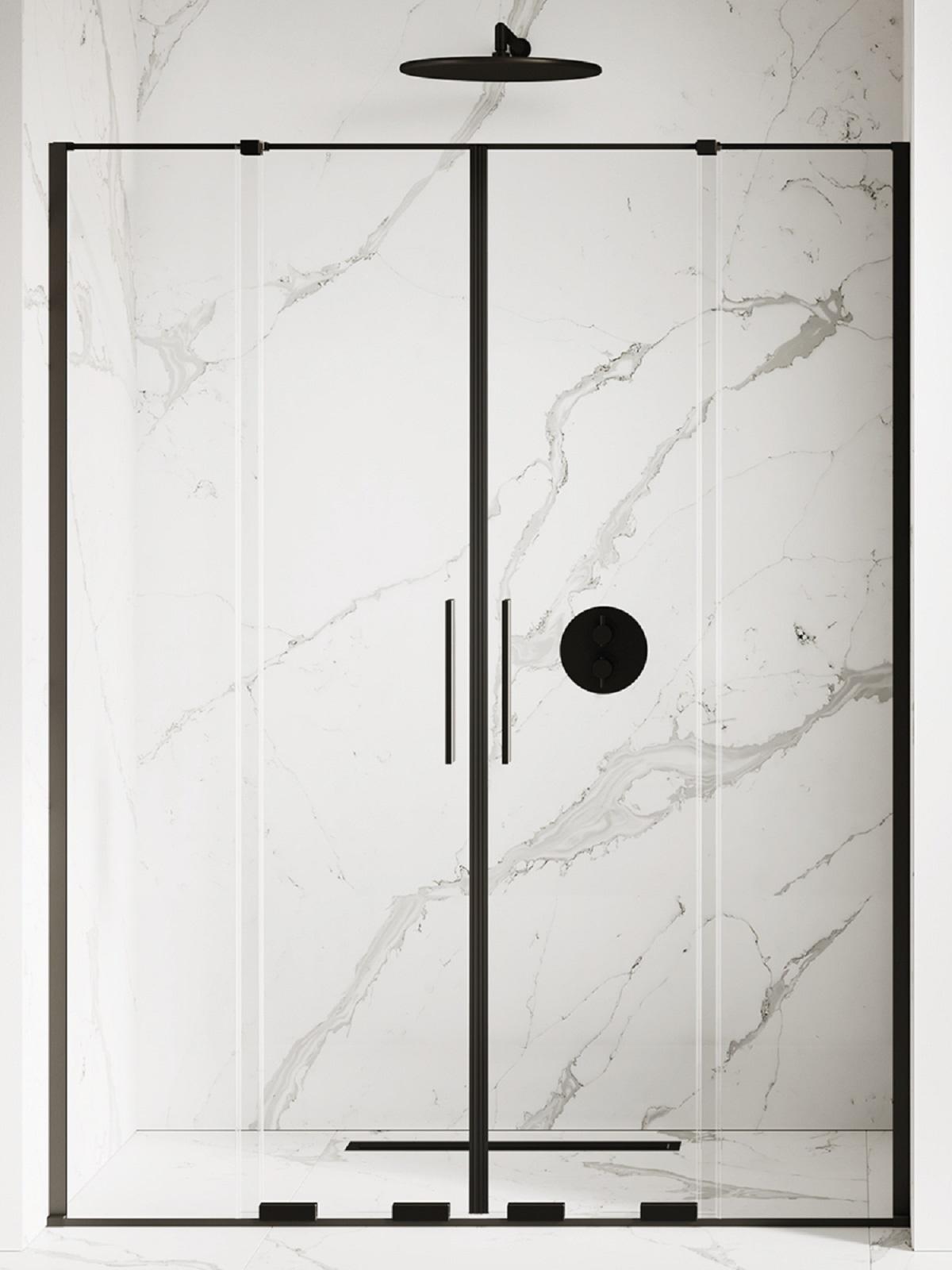 New Trendy Smart Black porta doccia 180 cm scorrevole nero opaca/vetro trasparente EXK-4123