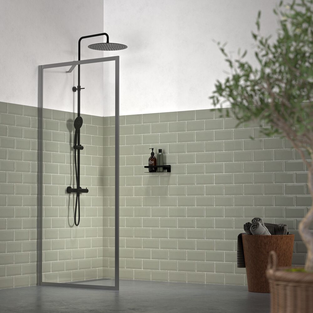 Sealskin Contour parete doccia walk-in 90 cm grafite opaca/vetro trasparente CDA30886145100