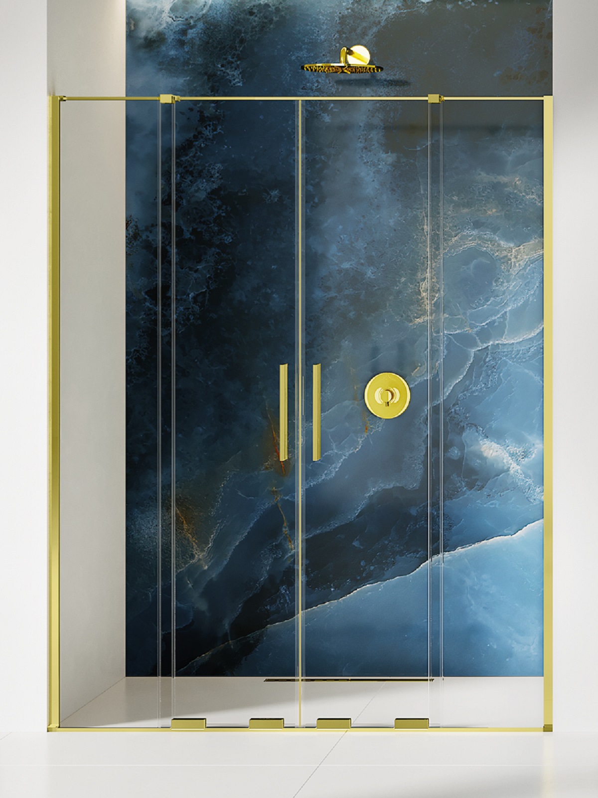 New Trendy Smart Light Gold porta doccia 170 cm scorrevole oro lucida/vetro trasparente EXK-4226