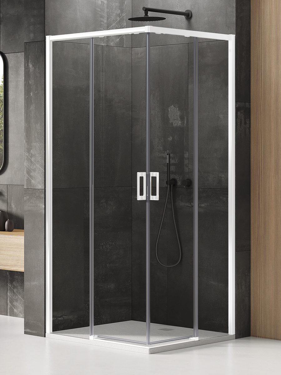 New Trendy Prime White box doccia 80x70 cm rettangolare bianco opaca/vetro trasparente D-0394A/D-0397A