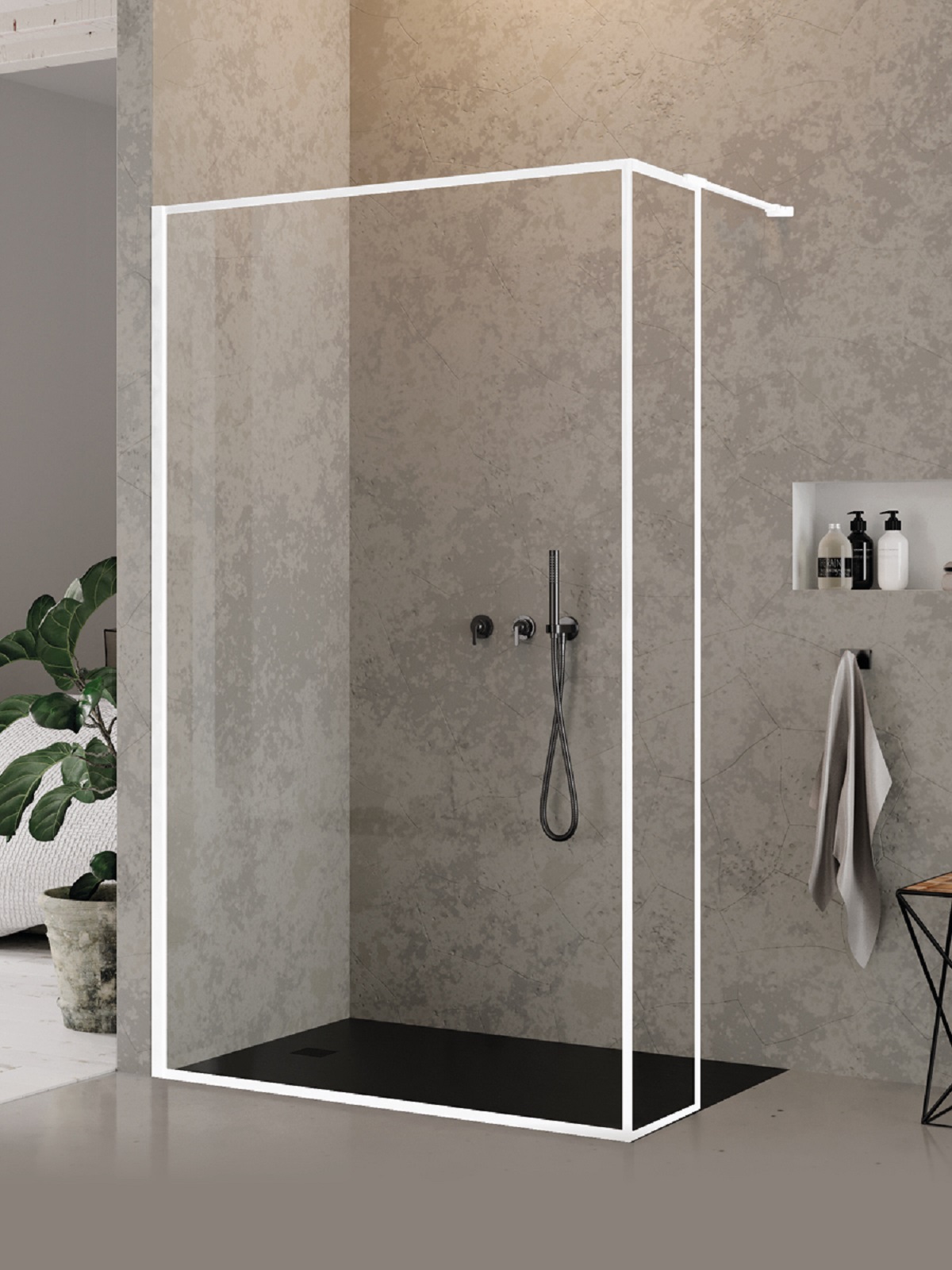 New Trendy New Modus White parete doccia walk-in 110 cm bianco opaca/vetro trasparente EXK-2250