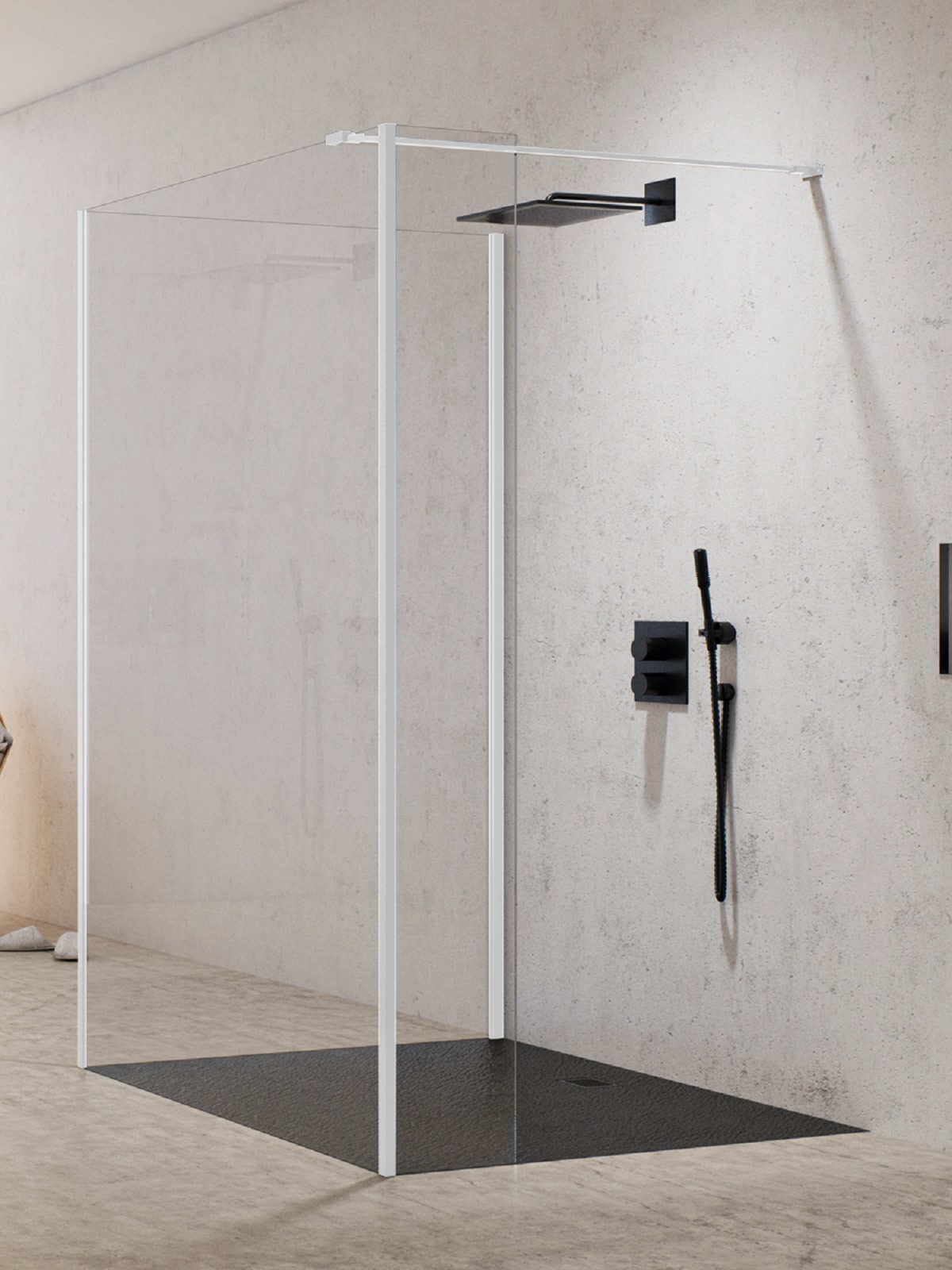 New Trendy New Modus White parete doccia walk-in 100 cm bianco opaca/vetro trasparente EXK-2264