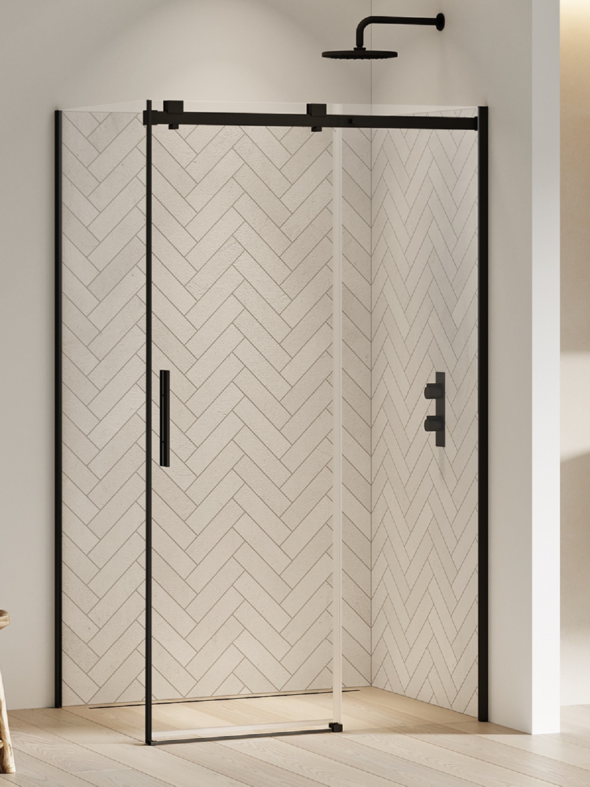 New Trendy Softi Black box doccia 140x100 cm rettangolare nero opaca/vetro trasparente EXK-3987