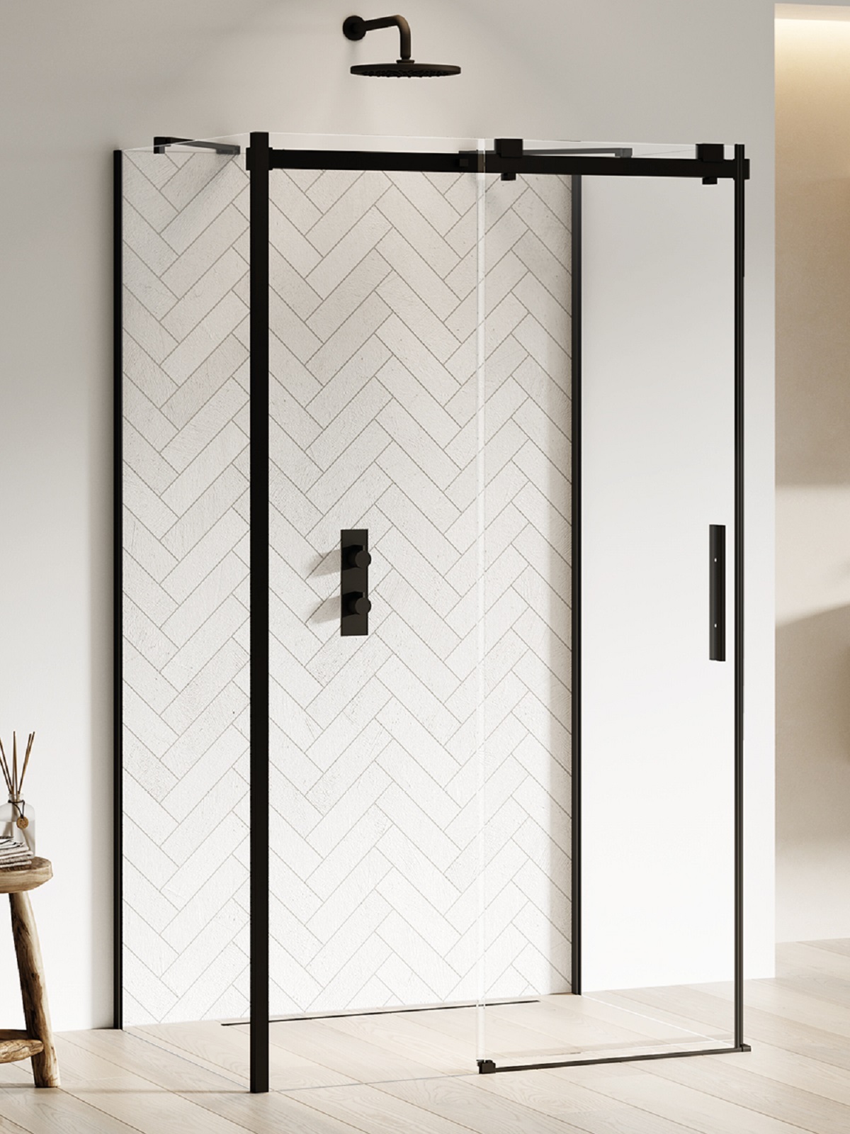 New Trendy Softi Black box doccia 110x90 cm rettangolare nero opaca/vetro trasparente EXK-3994