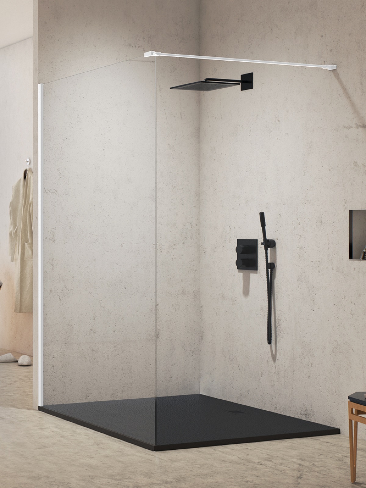 New Trendy New Modus White parete doccia walk-in 130 cm bianco opaca/vetro trasparente EXK-2207