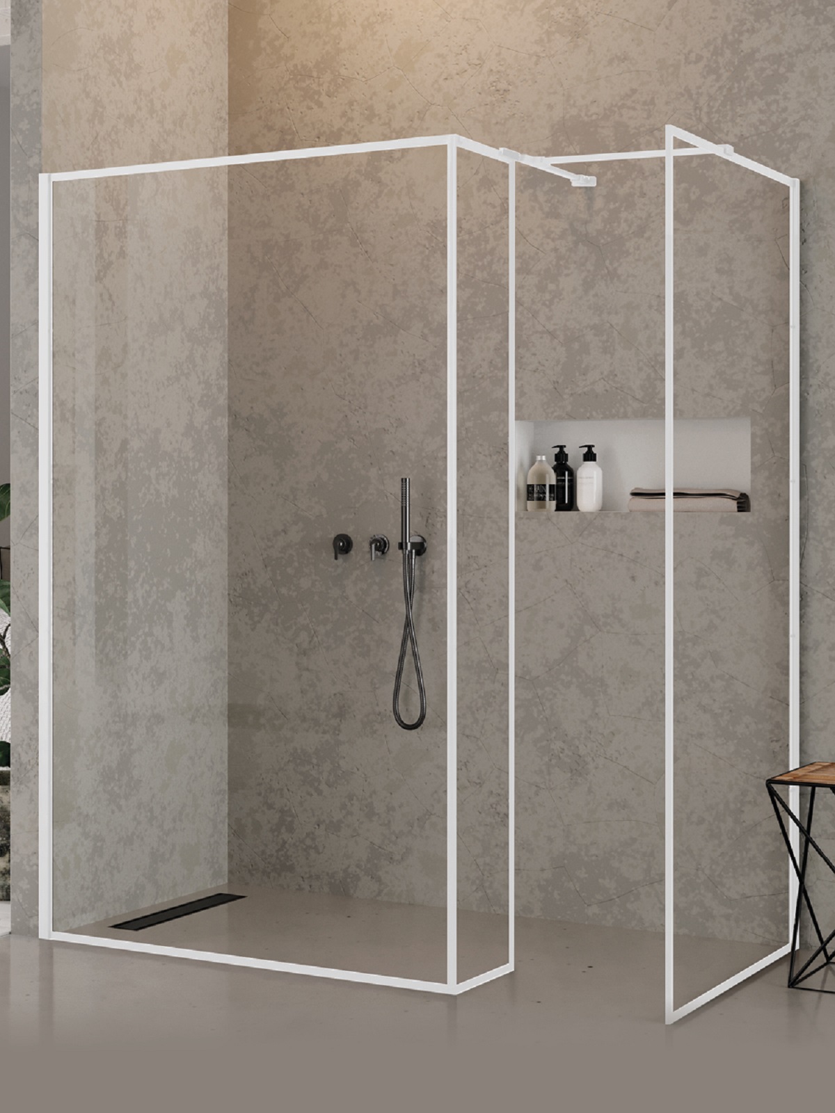 New Trendy New Modus White parete doccia walk-in 90 cm bianco opaca/vetro trasparente EXK-2284